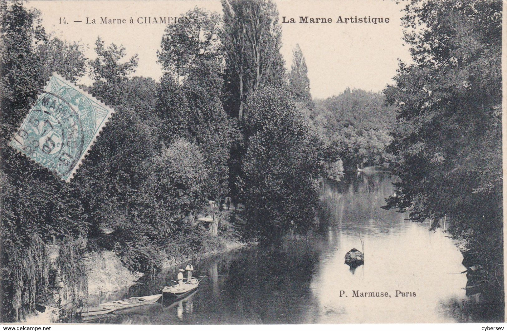 La Marne à CHAMPIGNY - Barque Et Pêcheurs - Champigny