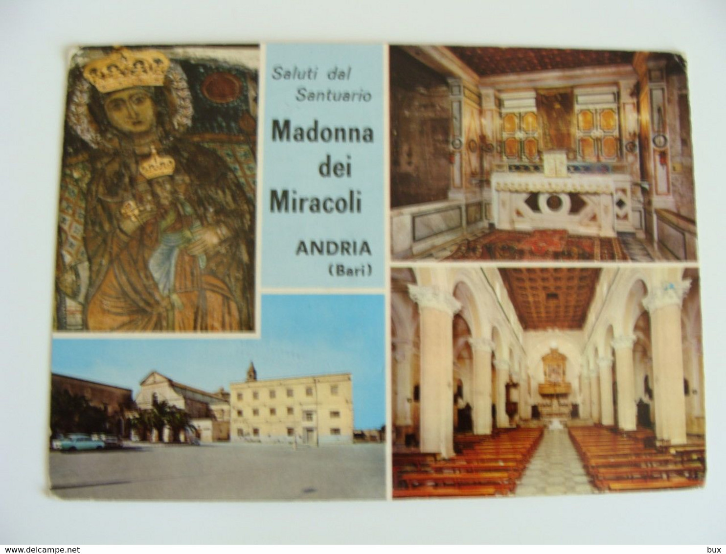 ANDRIA  SANTUARIO  S. MARIA DEI MIRACOLI      BARI    VIAGGIATA COME DA FOTO IMMAGINE  LUCIDA - Andria