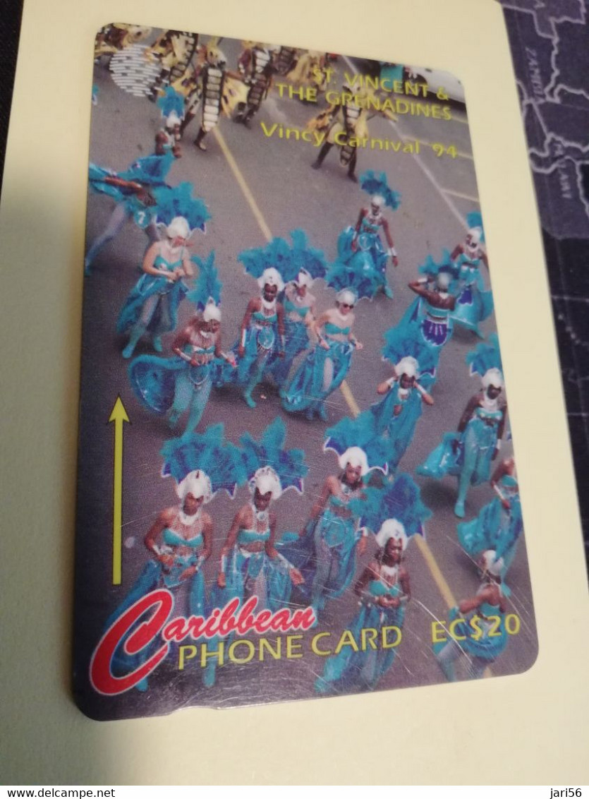 ST VINCENT & GRENADINES  GPT CARD   $ 20,- 114CSVB  VINCY CARNIVAL             C&W    Fine Used  Card  **3384** - San Vicente Y Las Granadinas