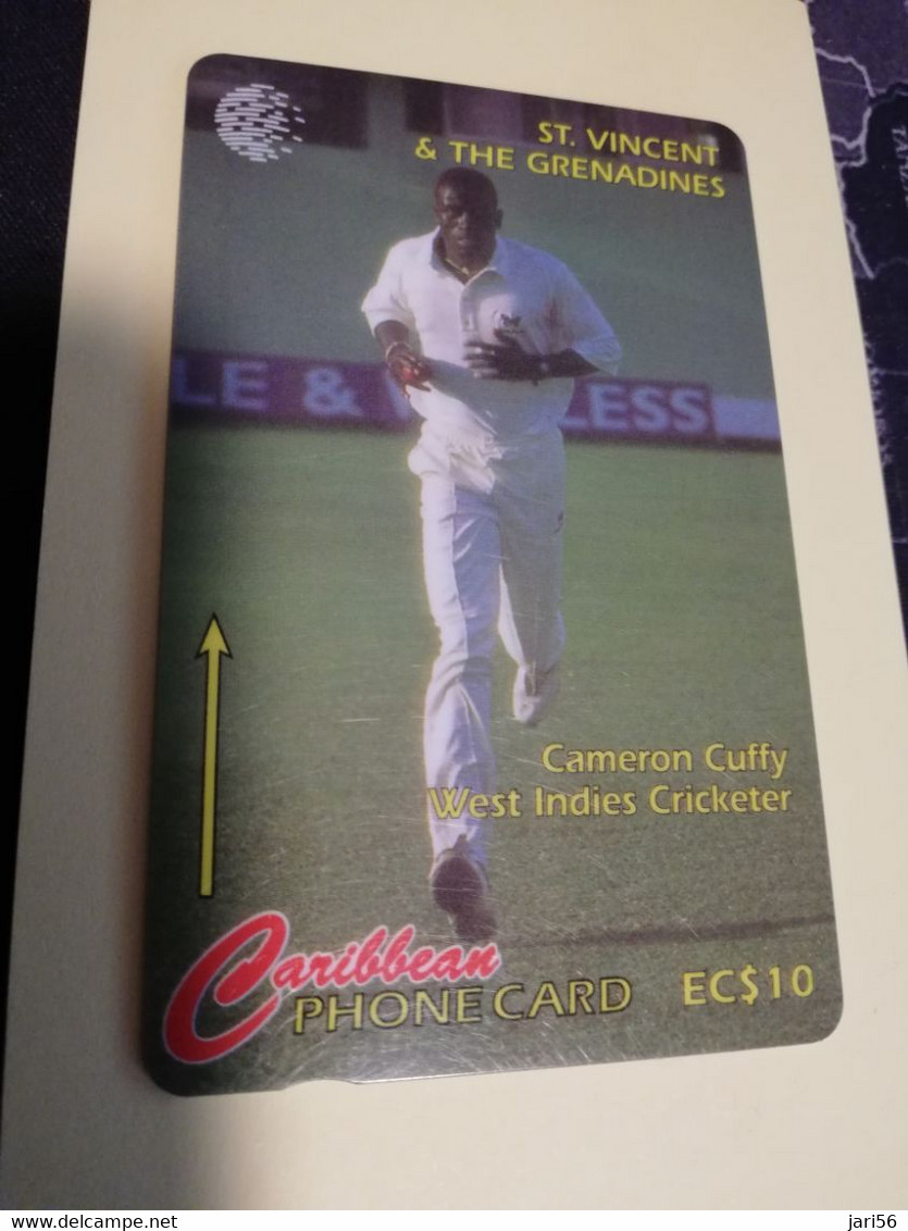 ST VINCENT & GRENADINES  GPT CARD   $ 10,- 142CSVD   CRICKET CAMERON CUFF               C&W    Fine Used  Card  **3390** - St. Vincent & Die Grenadinen