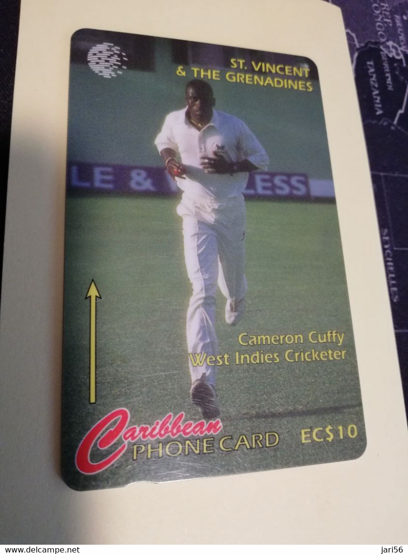 ST VINCENT & GRENADINES  GPT CARD   $ 10,- 199SVDA     CRICKET CAMERON CUFFY          C&W    Fine Used  Card  **3396** - St. Vincent & Die Grenadinen