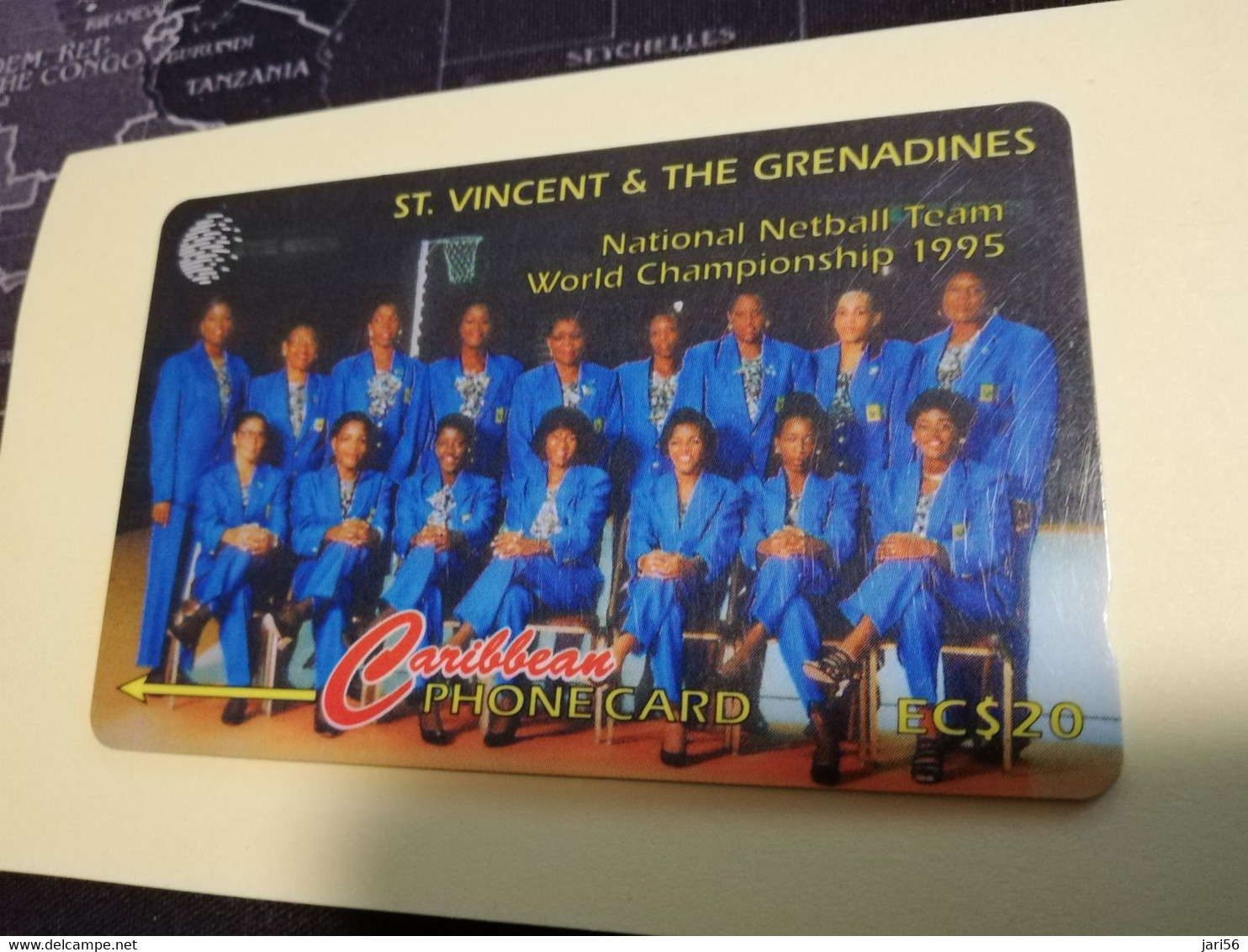 ST VINCENT & GRENADINES  GPT CARD   $ 20,- 199SVDB     NETBALL TEAM 1995          C&W    Fine Used  Card  **3397** - San Vicente Y Las Granadinas