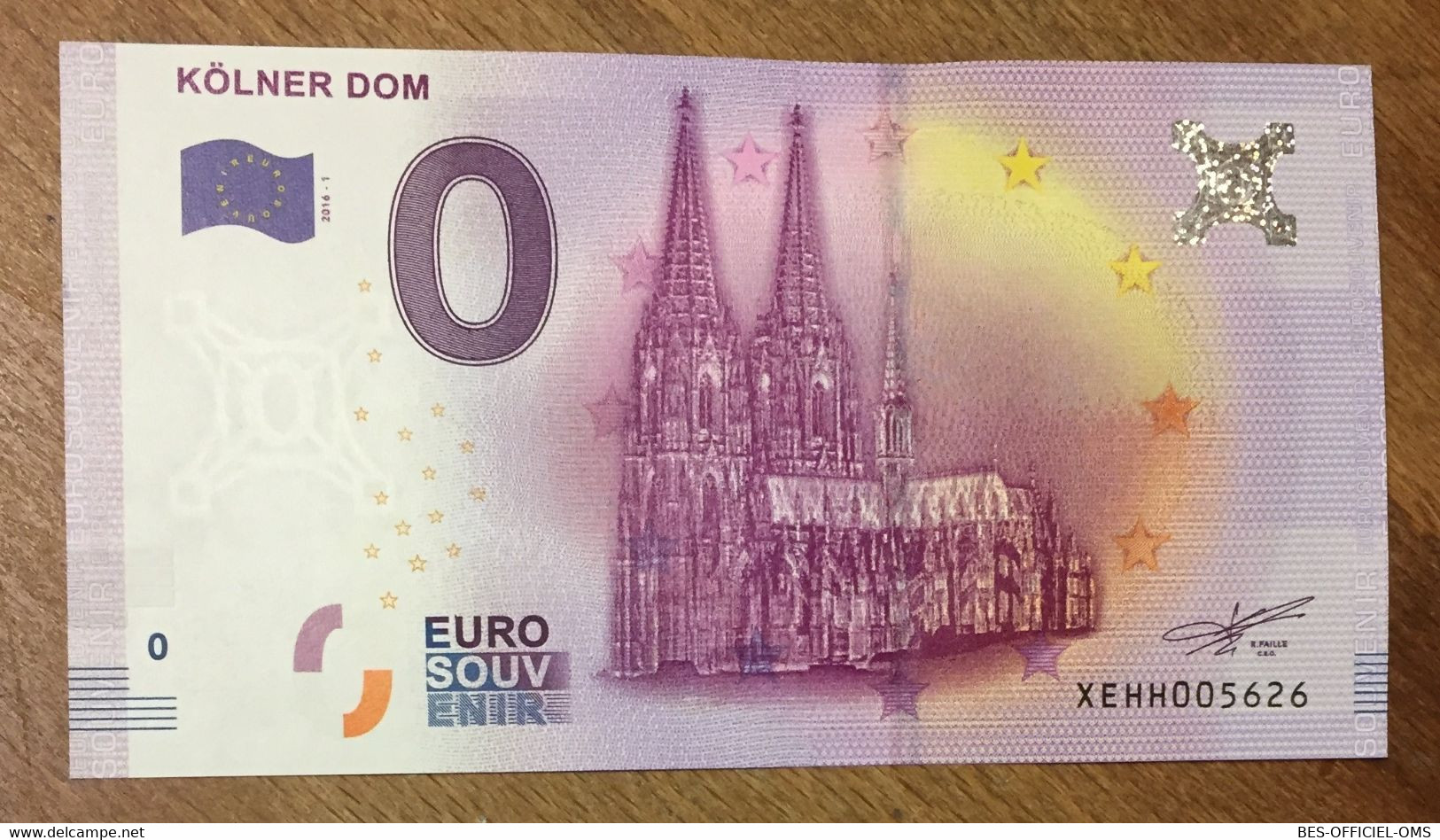 2016 BILLET 0 EURO SOUVENIR ALLEMAGNE DEUTSCHLAND KÖLNER DOM ZERO 0 EURO SCHEIN BANKNOTE PAPER MONEY - [17] Vals & Specimens