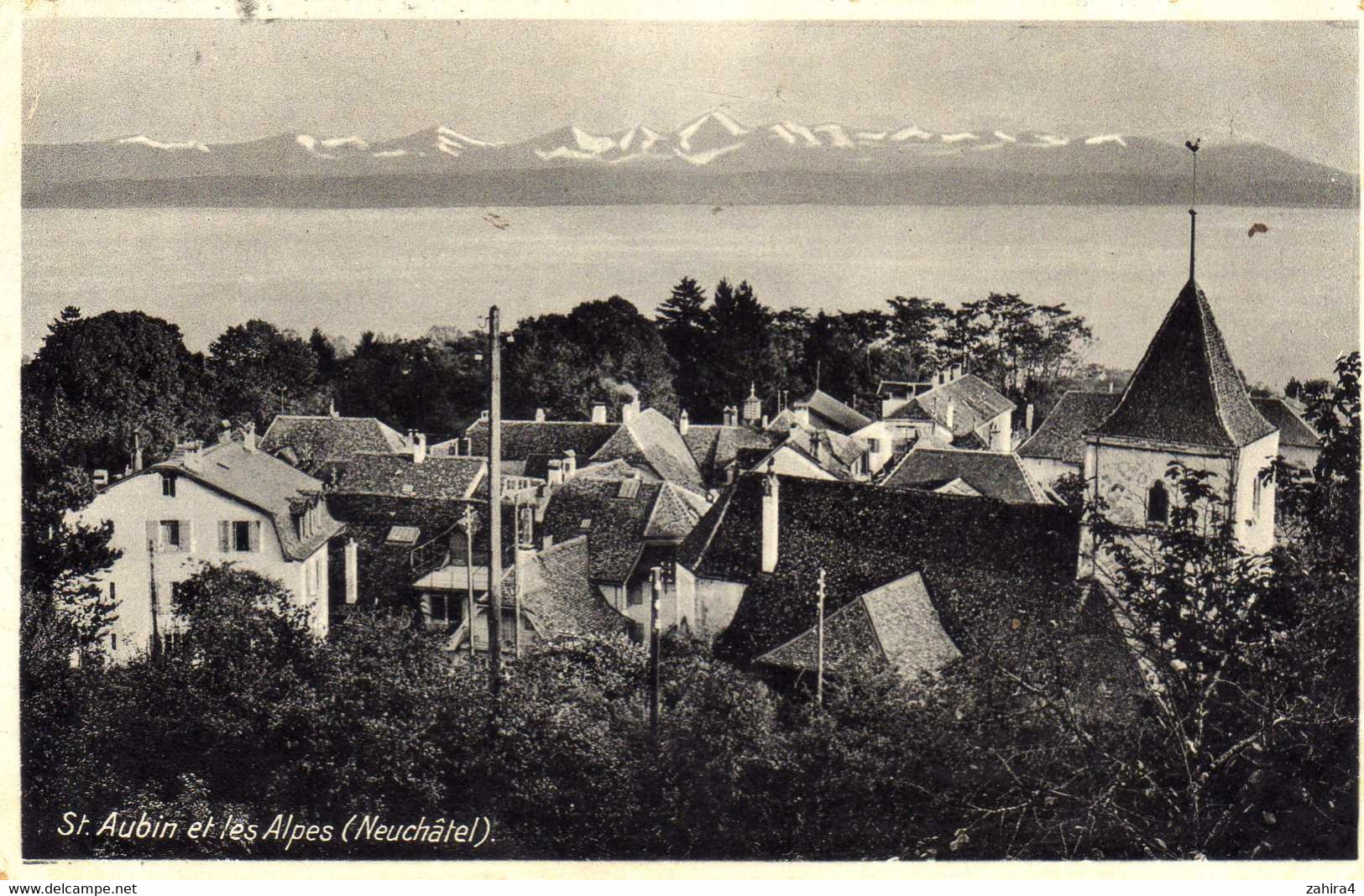 St-Aubin Et Les Alpes (Neuchâtel)  - En 1934  -  E. Denis édit. - Saint-Aubin/Sauges