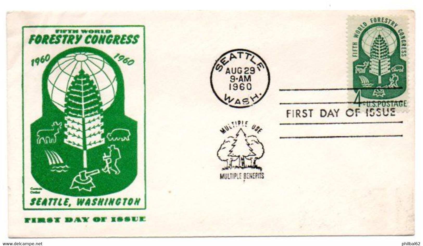 USA. Cover FDC, Forestry Congress, From Seattle. August 29 / 1960 - Autres & Non Classés