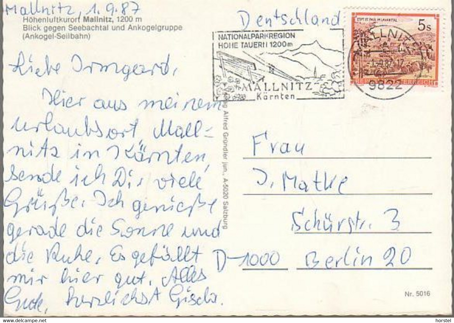 Austria - 9822 Mallnitz - Blick Gegen Seebachtal - Ankogelgruppe - Nice Stamp - Mallnitz