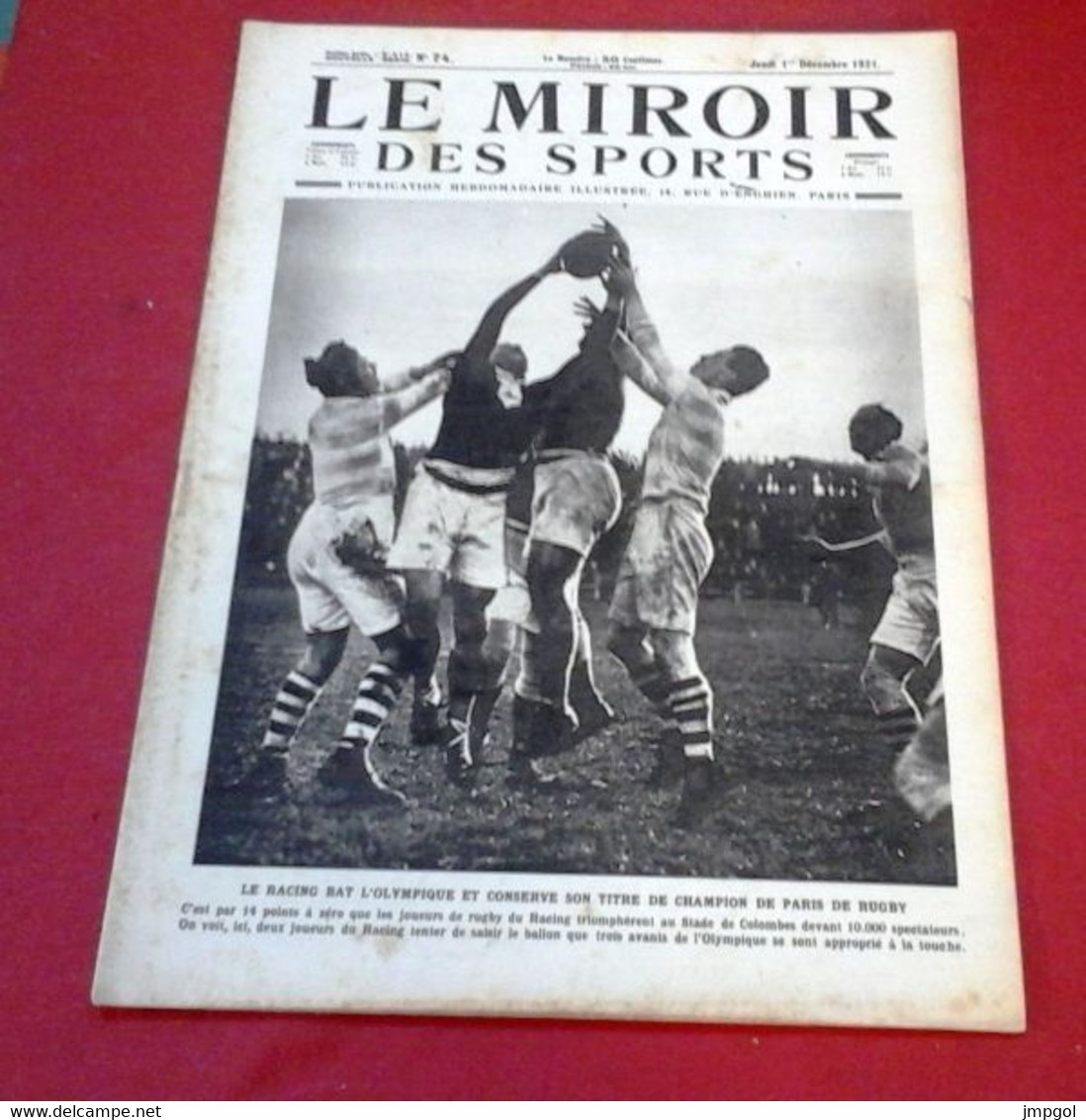 Miroir Des Sports N°74 Décembre 1921Cross Henri Arnaud Viroflay,Aviation Militaire Villacoublay,Boxe Ted Lewis - Sport