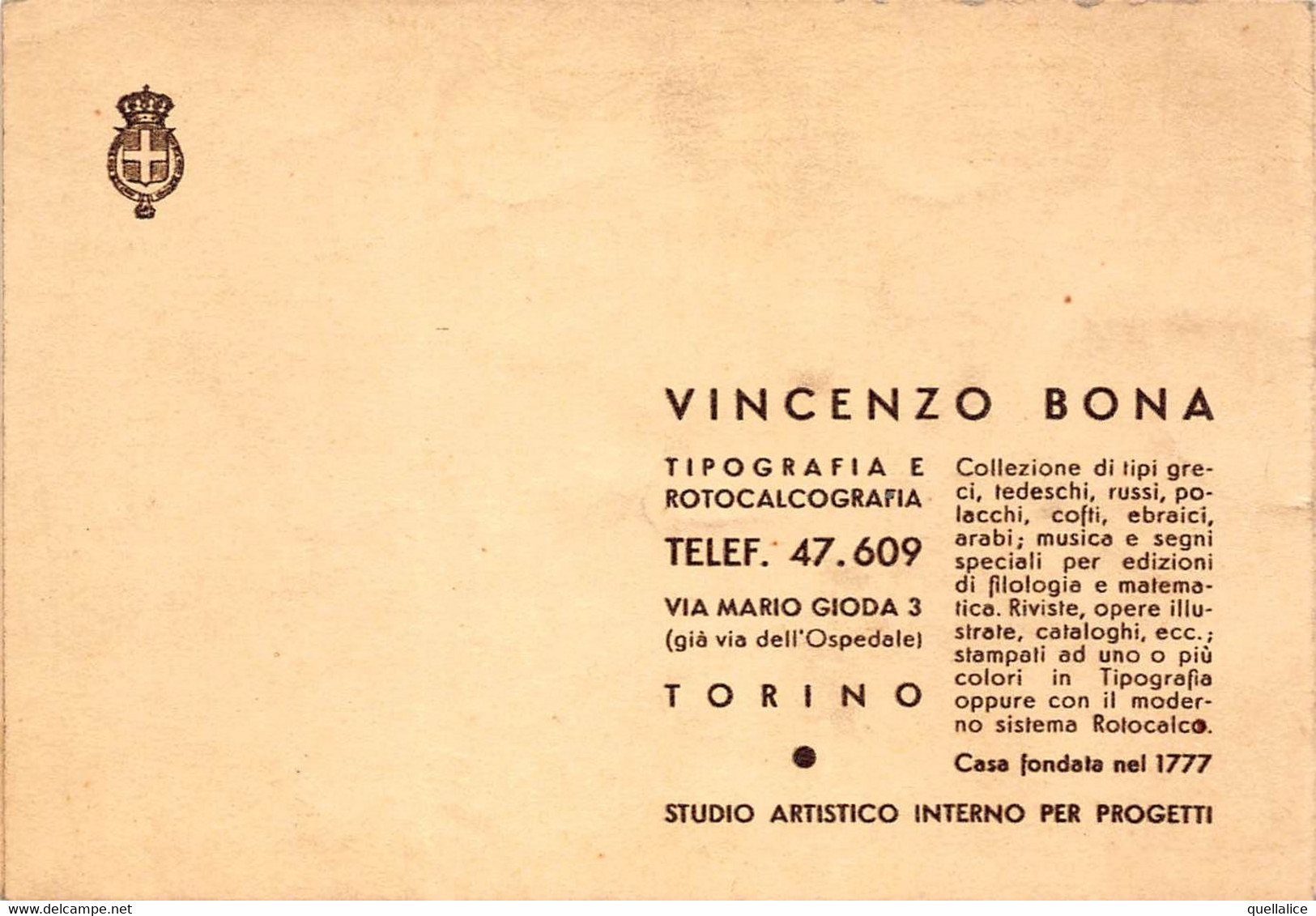 02020 "TORINO - VINCENZO BONA - TIPOGRAFIA E ROTOCALCOGRAFIA - CALENDARIETTO 1935" ILLUST. BIOLFITO. PUBBL  ORIG. - Kleinformat : 1921-40