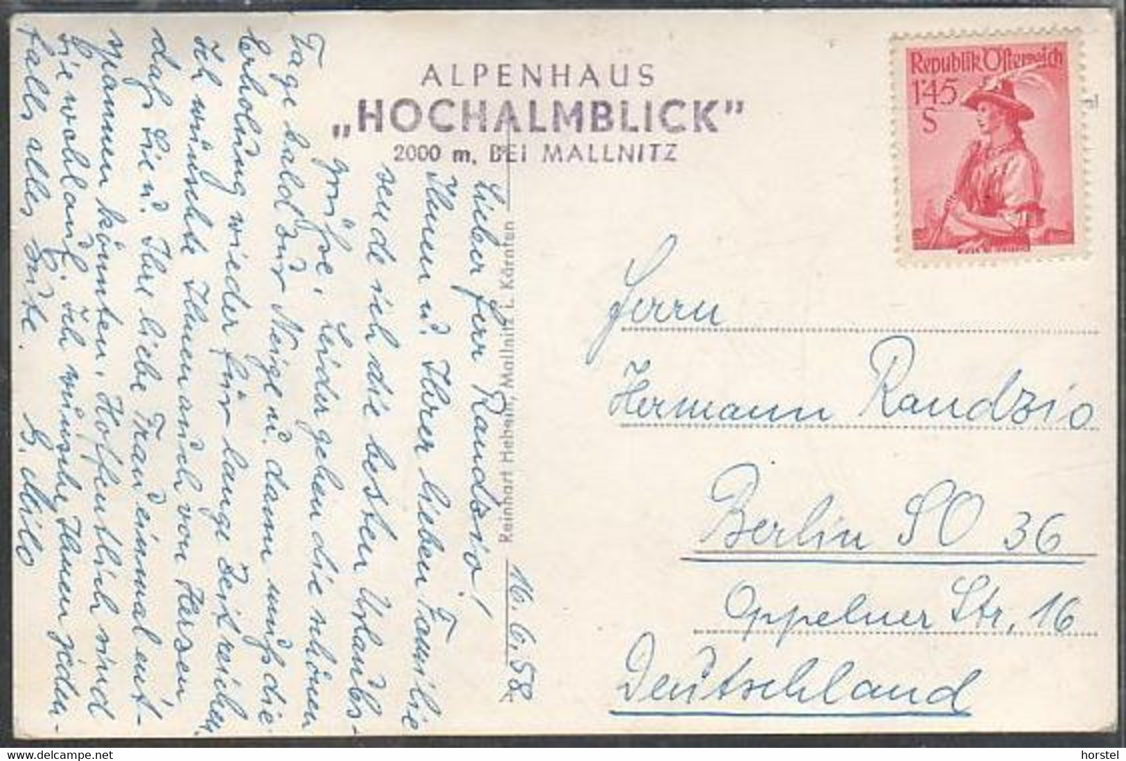 Austria - 9822 Mallnitz - Alpenhaus "Hochalmblick" ( 50er Jahre ) - Mallnitz