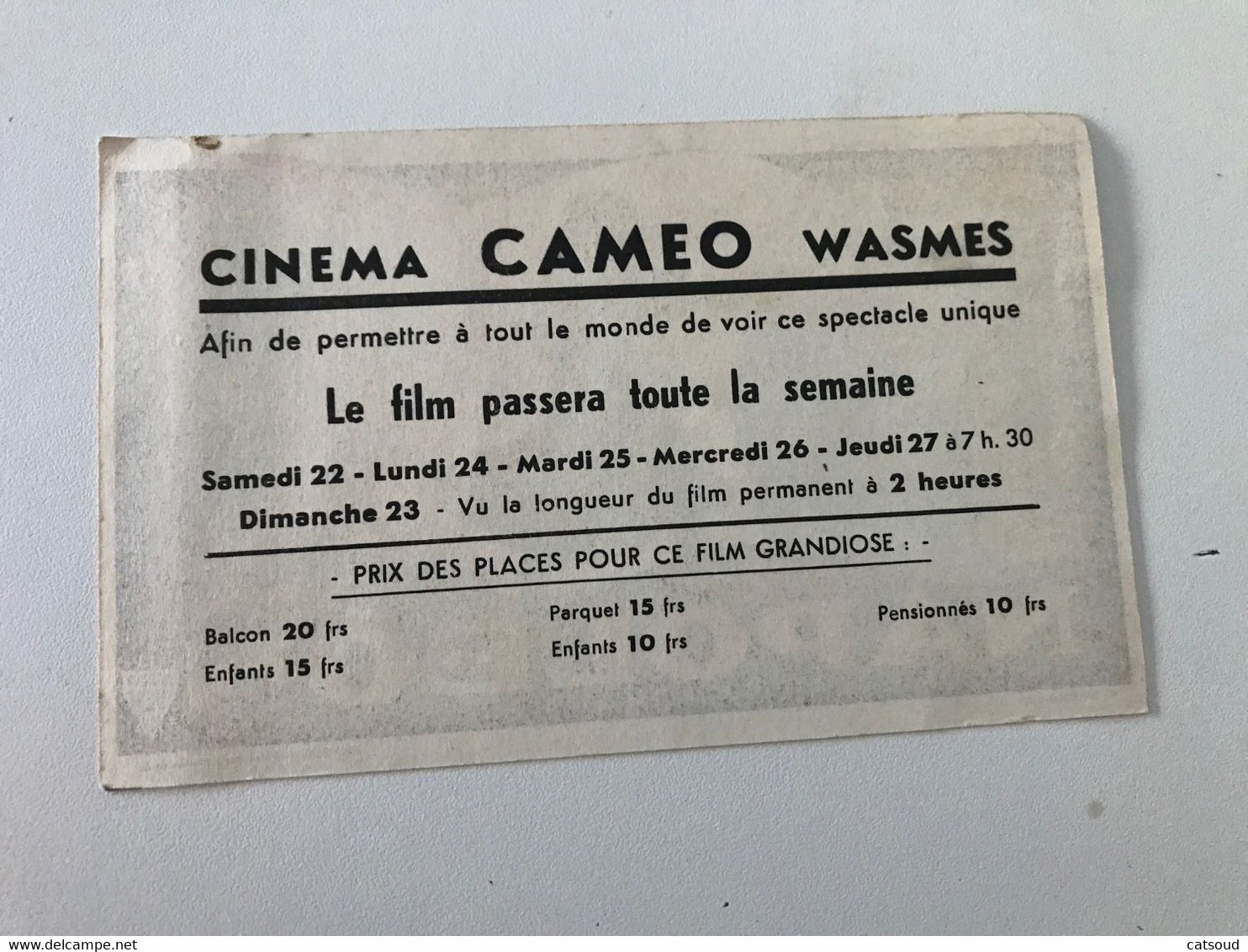 Feuillet Publicitaire CINEMA CAMEO WASMES Présente Un Film Conçu Et Réalisé Par SACHA GUITRY  "NAPOLEON" - Werbung