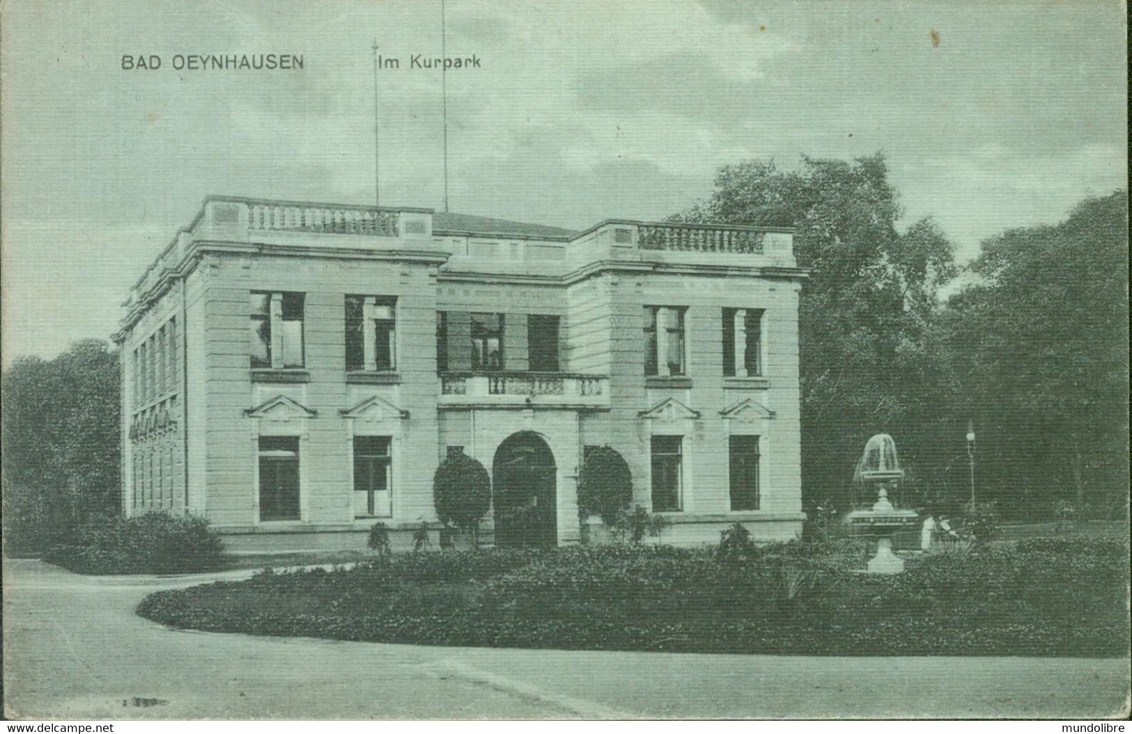 Alte Kleinformatkarte BAD OEYNHUSEN, Im Kurpark, Gelaufen 1915 - Bad Oeynhausen