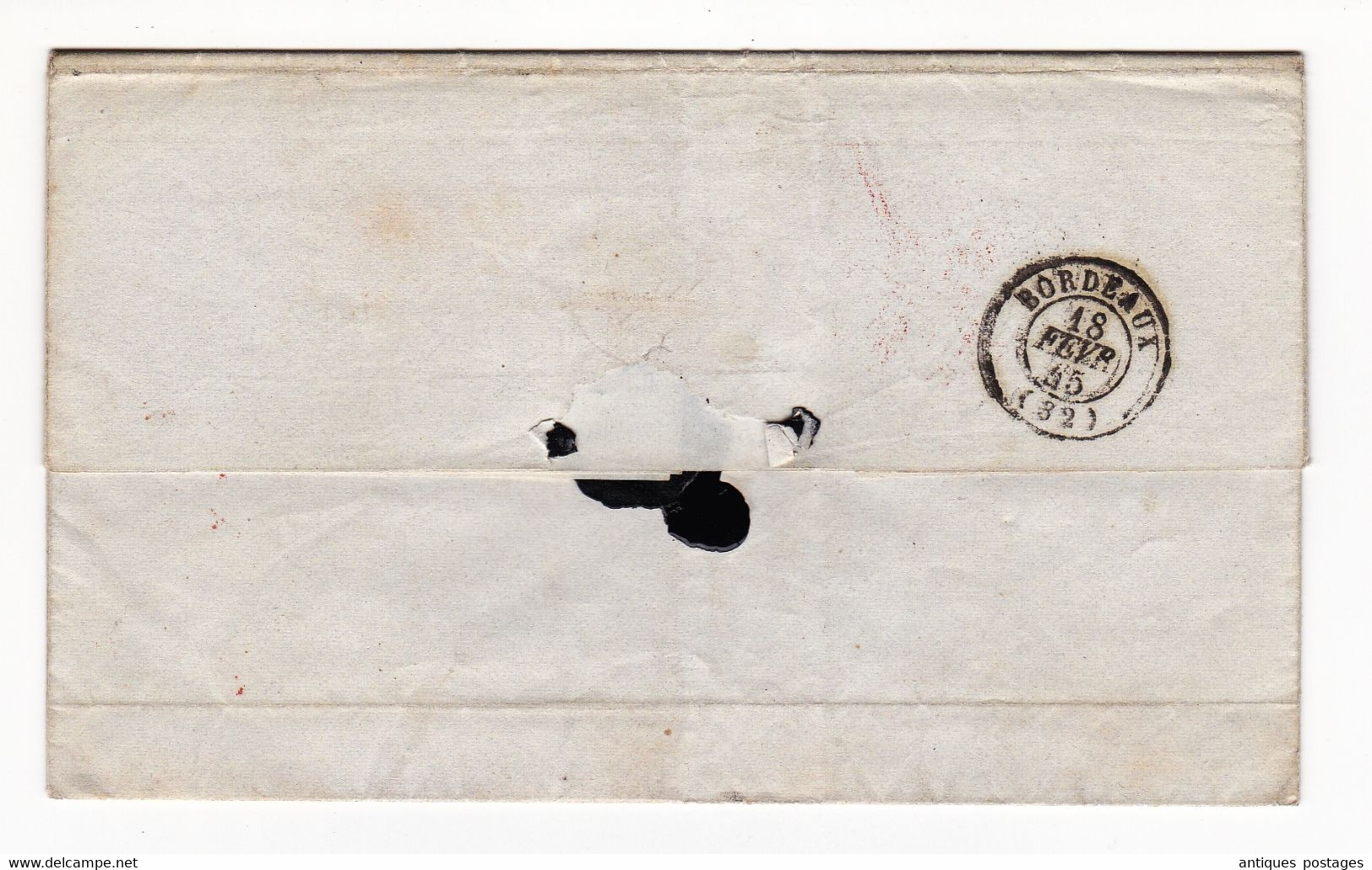 Lettre 1845 New York Charles Frederick Albrecht Hinrichs Via Le Havre Bordeaux Gironde Clossmann - …-1845 Prephilately