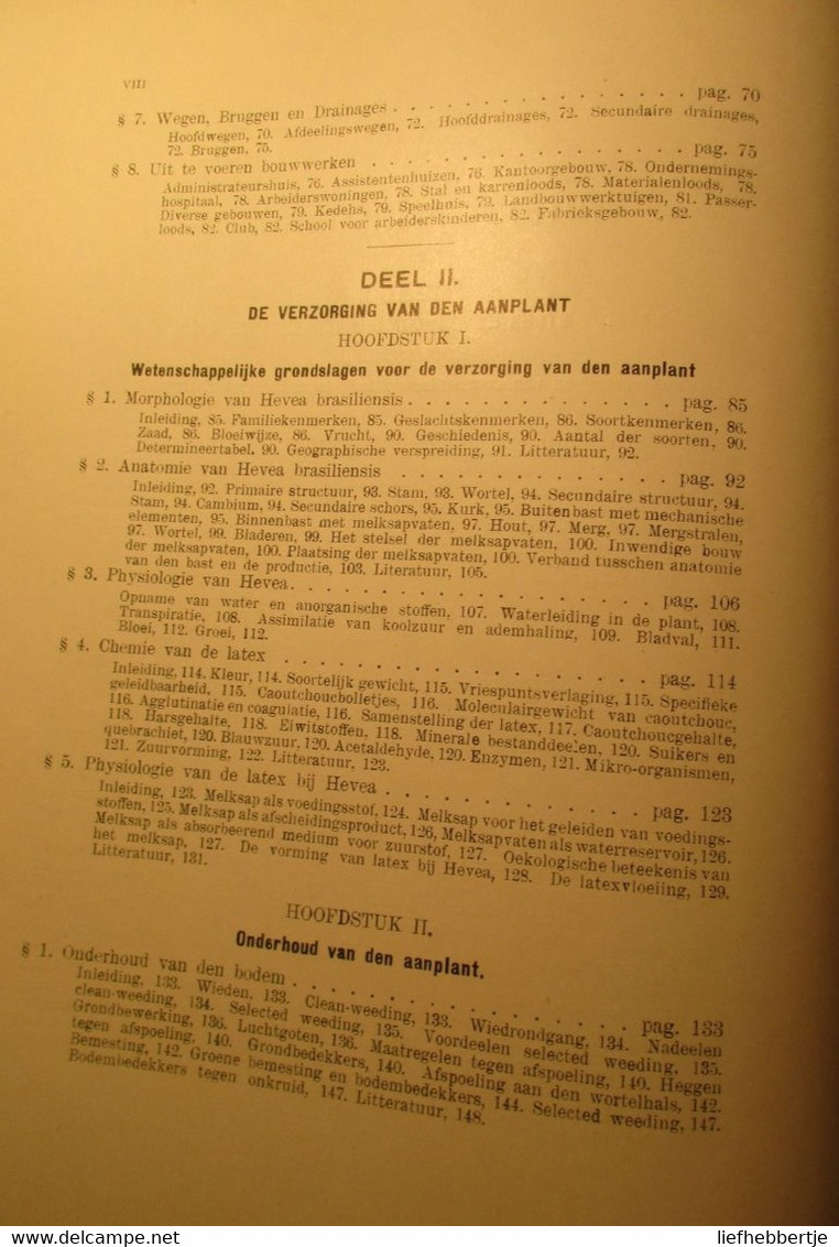 Handboek voor de rubbercultuur in Nederlands Indië - rubber - kolonie  -  1921 - red. door Swart en Rutgers