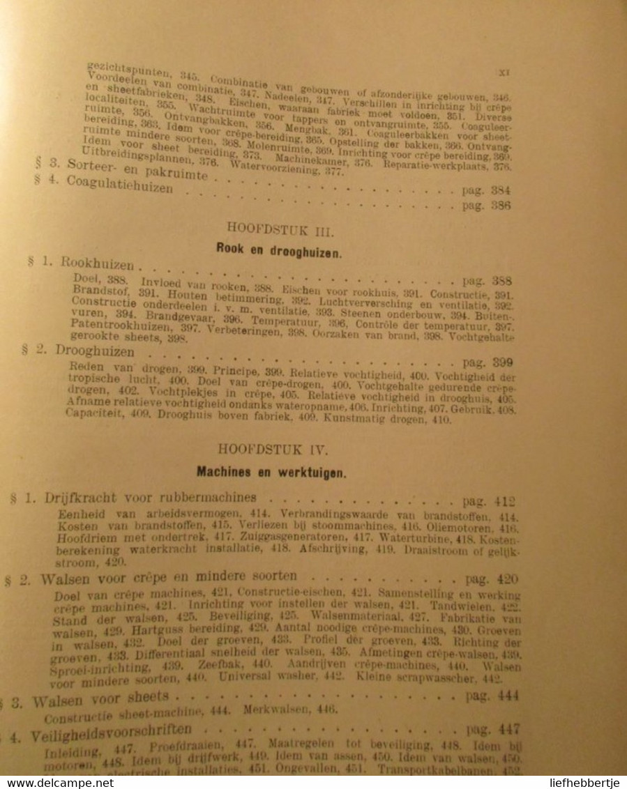 Handboek voor de rubbercultuur in Nederlands Indië - rubber - kolonie  -  1921 - red. door Swart en Rutgers