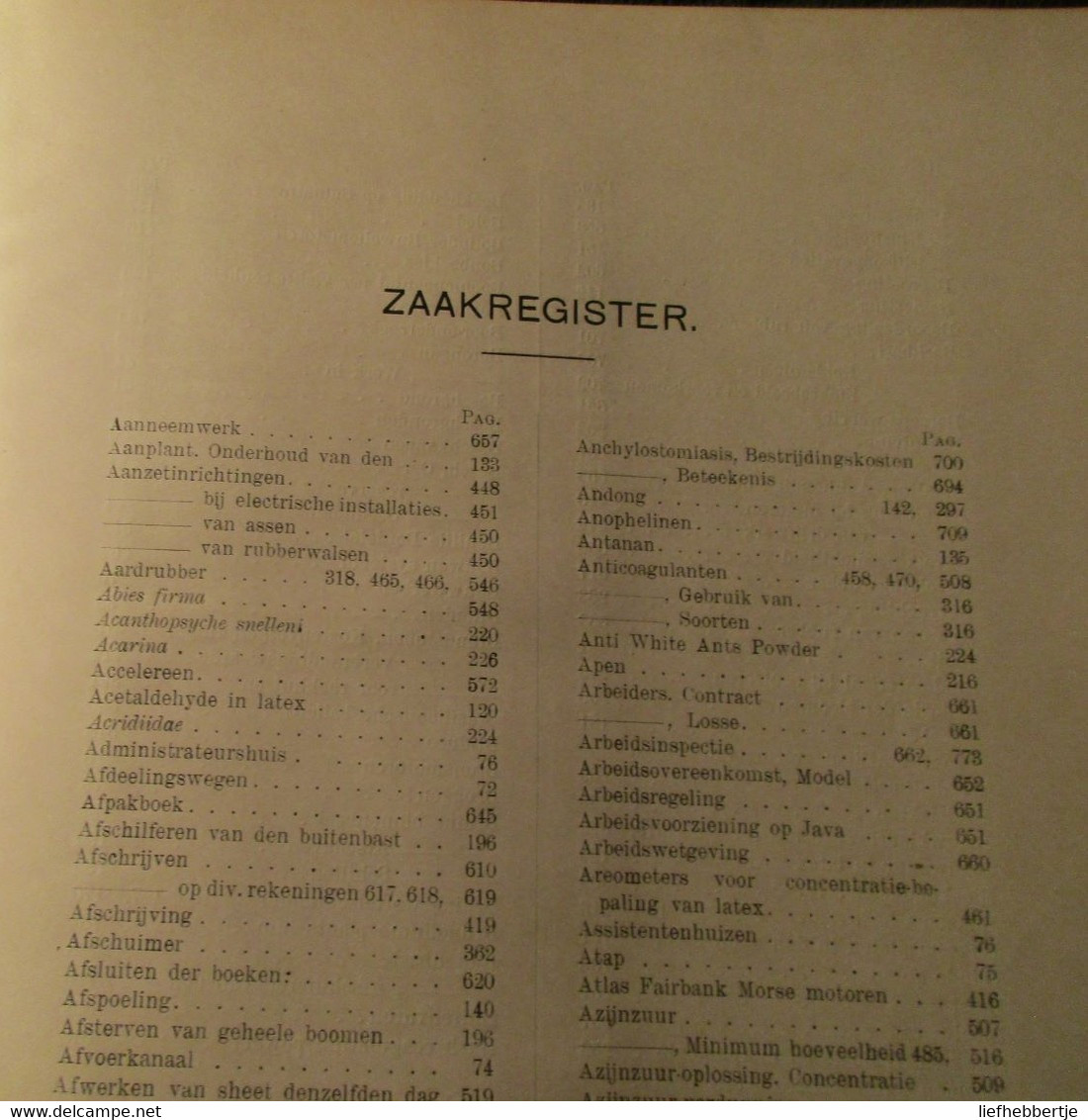 Handboek voor de rubbercultuur in Nederlands Indië - rubber - kolonie  -  1921 - red. door Swart en Rutgers