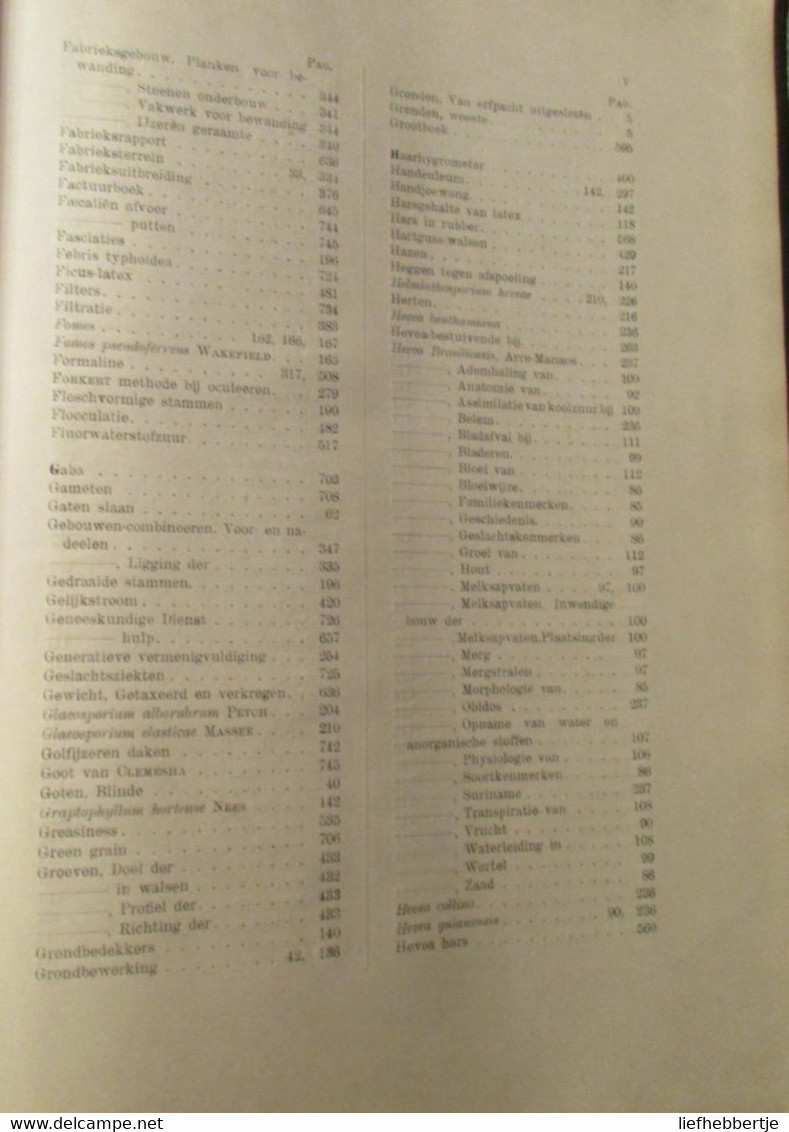 Handboek voor de rubbercultuur in Nederlands Indië - rubber - kolonie  -  1921 - red. door Swart en Rutgers