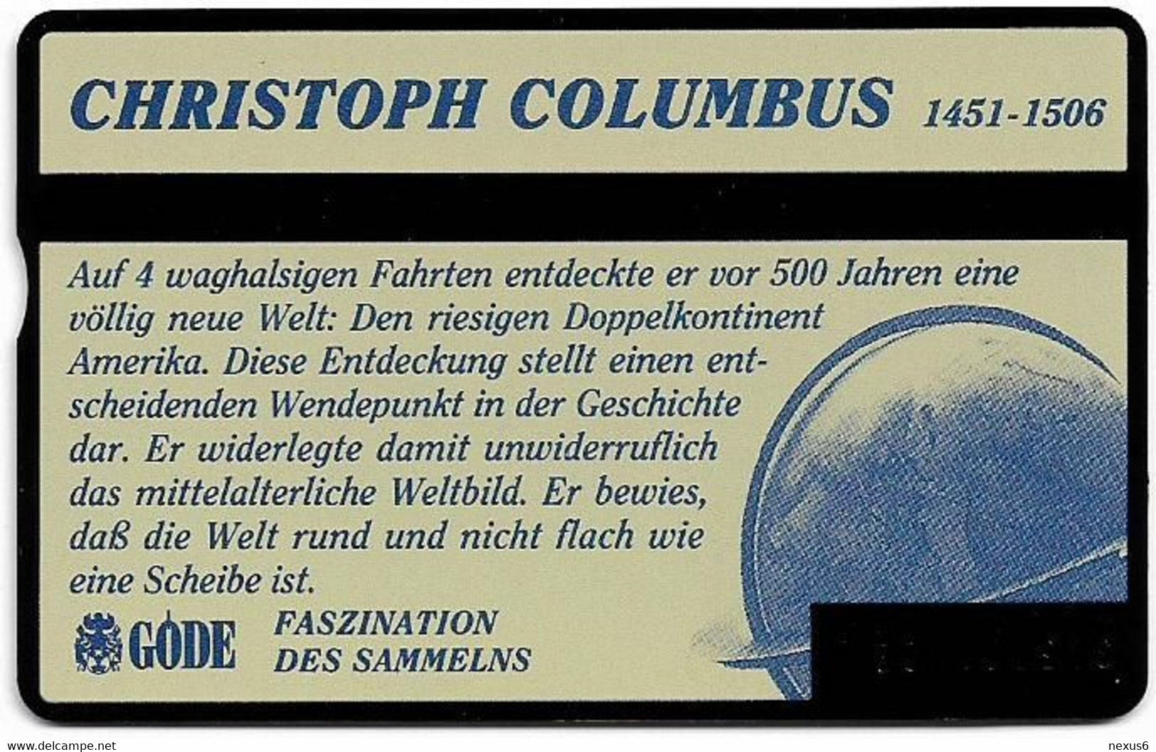 UK - BT - L&G - BTO-035A - Christoph Columbus - 305G - 5U, 05.1993, ''Die Kompaßrose'' OVERPRINT, Mint Rare! - BT Overseas Issues