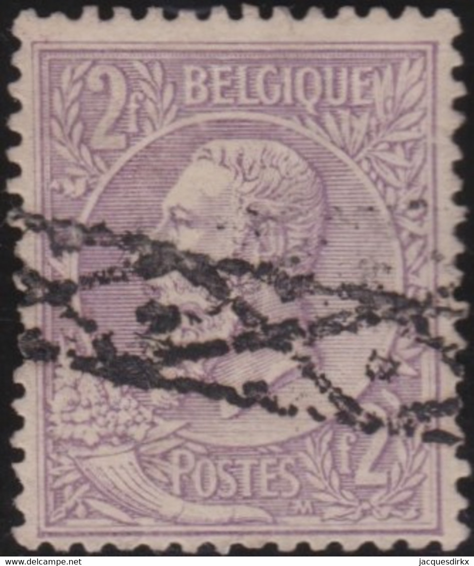 Belgie       .    OBP     .     52   .     O      .  Gebruikt     .   /   .  Oblitéré - 1884-1891 Léopold II