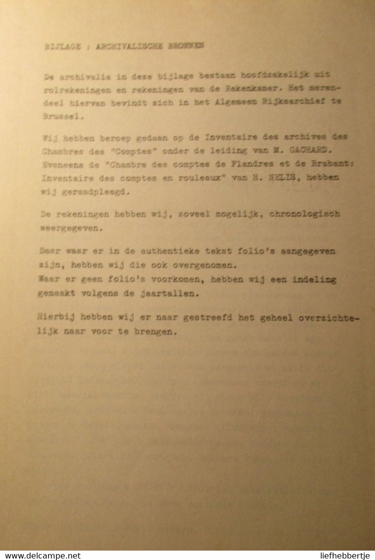 De Bouwgeschiedenis Van De Abij Van Male - ( Sint-Kruis ) = De Bijlage = Archivalische Bronnen - 1979 - History