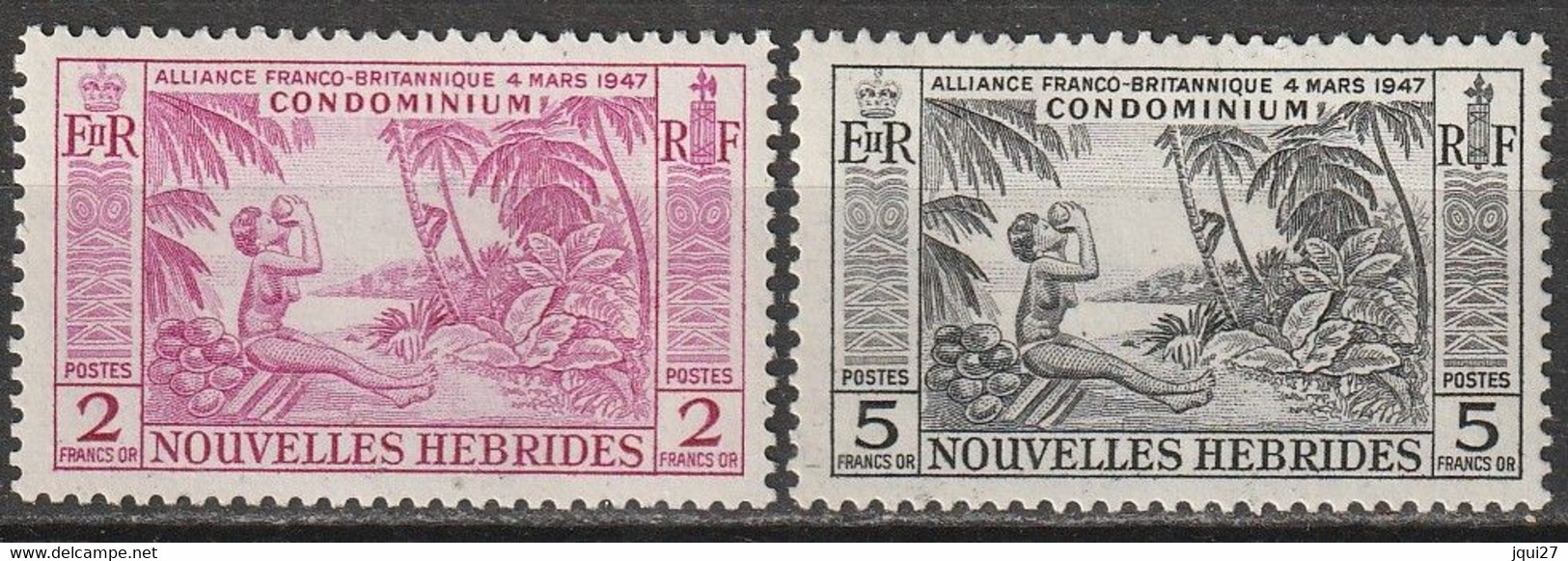 Nouvelles-Hébrides N° 184, 185 * - Unused Stamps