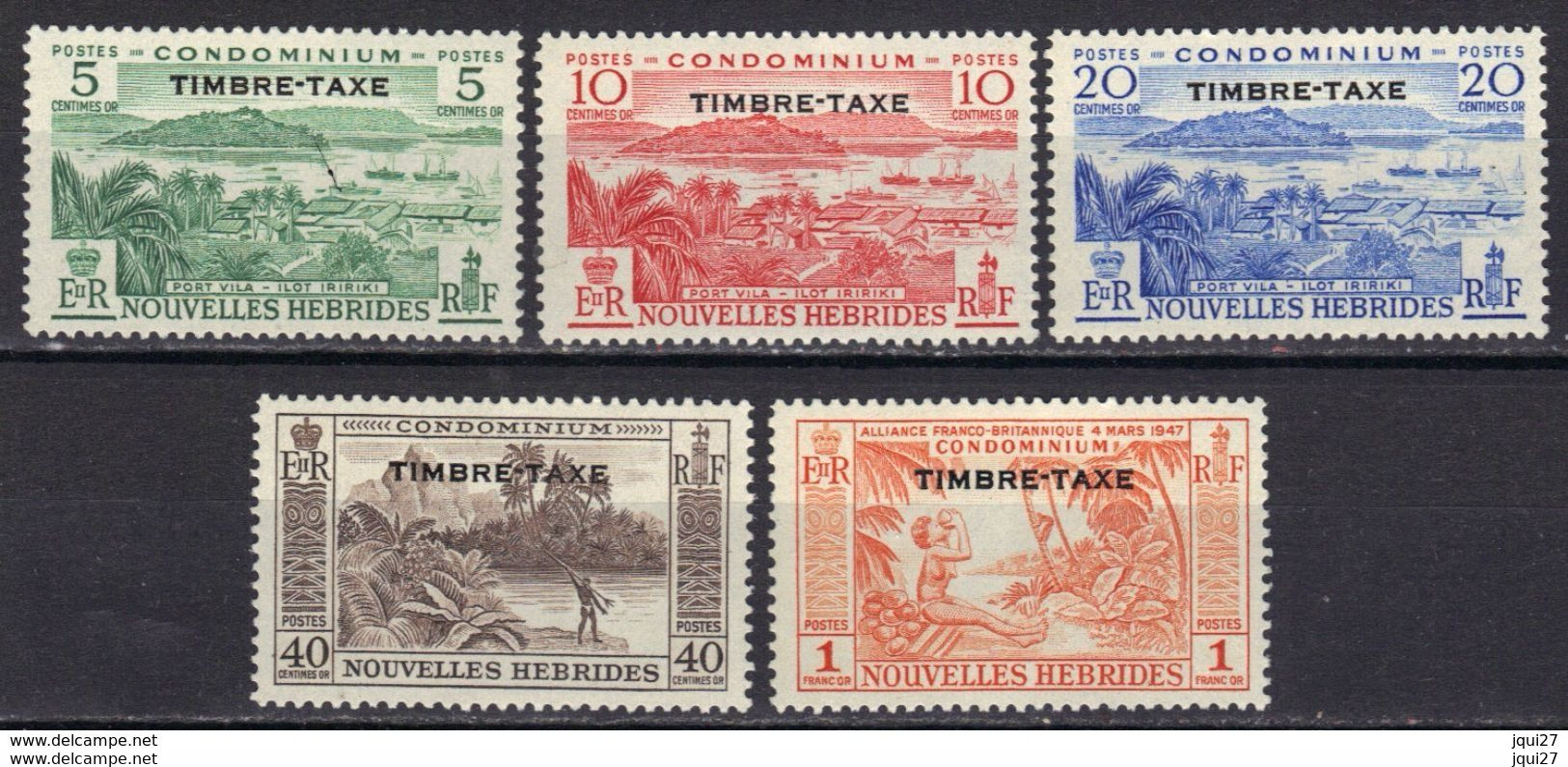 Nouvelles-Hébrides Timbre Taxe N° 36 - 40 * - Postage Due