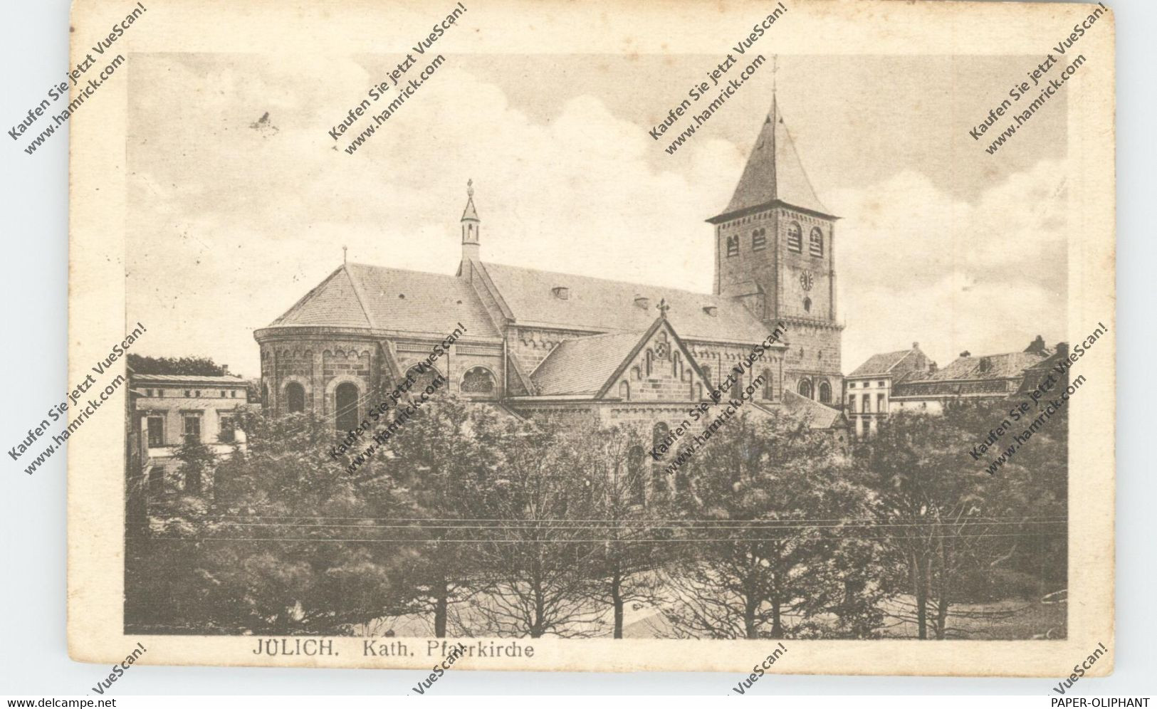 5170 JÜLICH, Katholische Pfarrkirche, 1918, Franz. Militärpost - Jülich