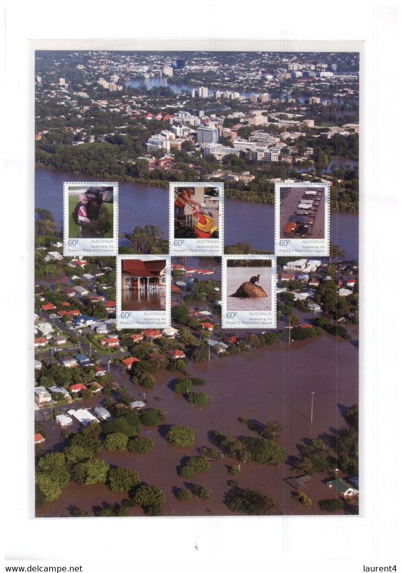 (4-10-2020) Australia - Premier Flood Releif Appeal  - Mint Mini Sheet - 5 Stamps - Ganze Bögen & Platten