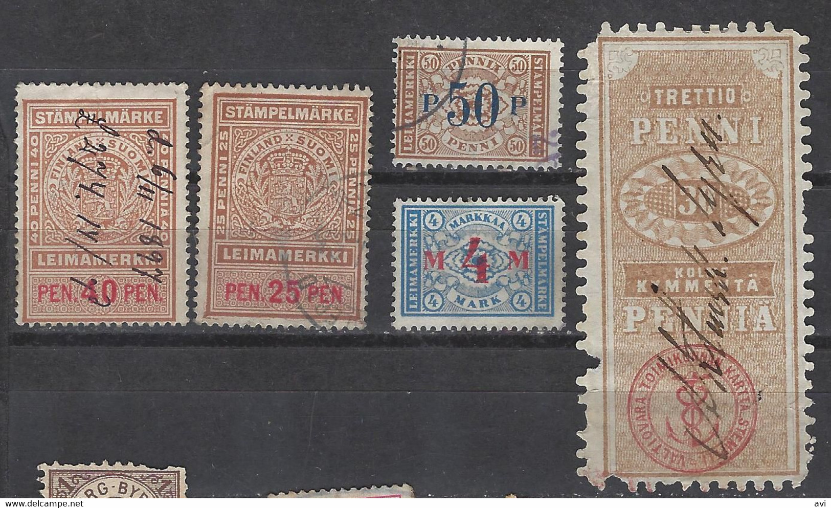 Finland Lot Of Nice Revenue Stamps - Fiscaux