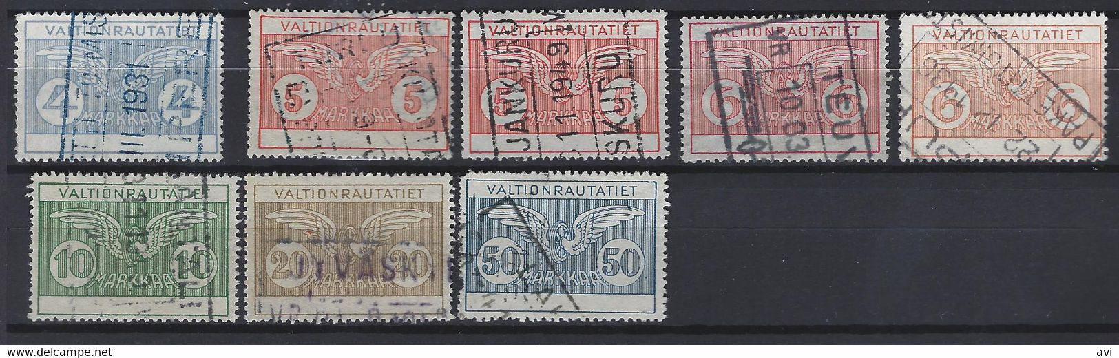 Finland Railway State Railways Nice Lot Of 8 Different Stamps.Used - Parcel Post