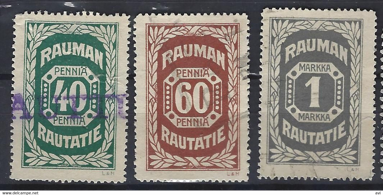 Finland Railway Rauman Complete Set Of 3 Stamps.No.4-6 Very Fine .Used. - Postpaketten