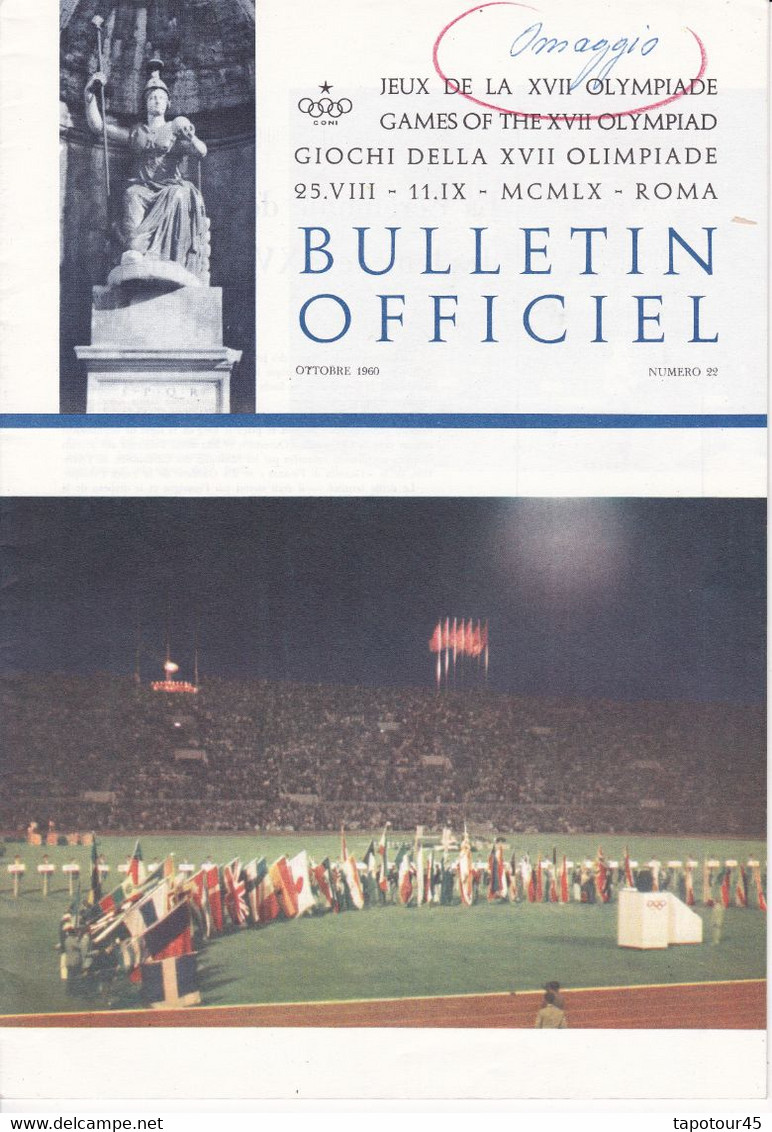 C 12) "Bulletin Officiel Rome 1960"  /20 Pgs/Fmt A 4 - Andere & Zonder Classificatie