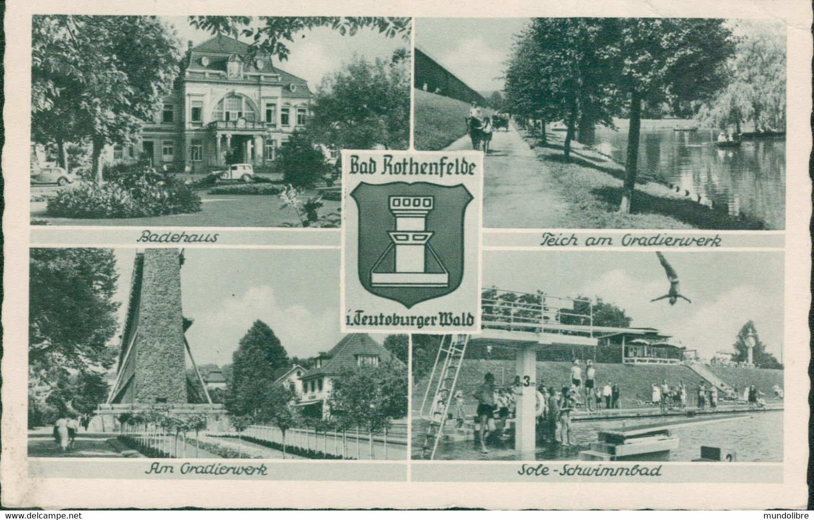 Alte Kleinformatkarte BAD ROTHENFELDE, Mehrfachkarte, Gelaufen 1939 - Bad Rothenfelde