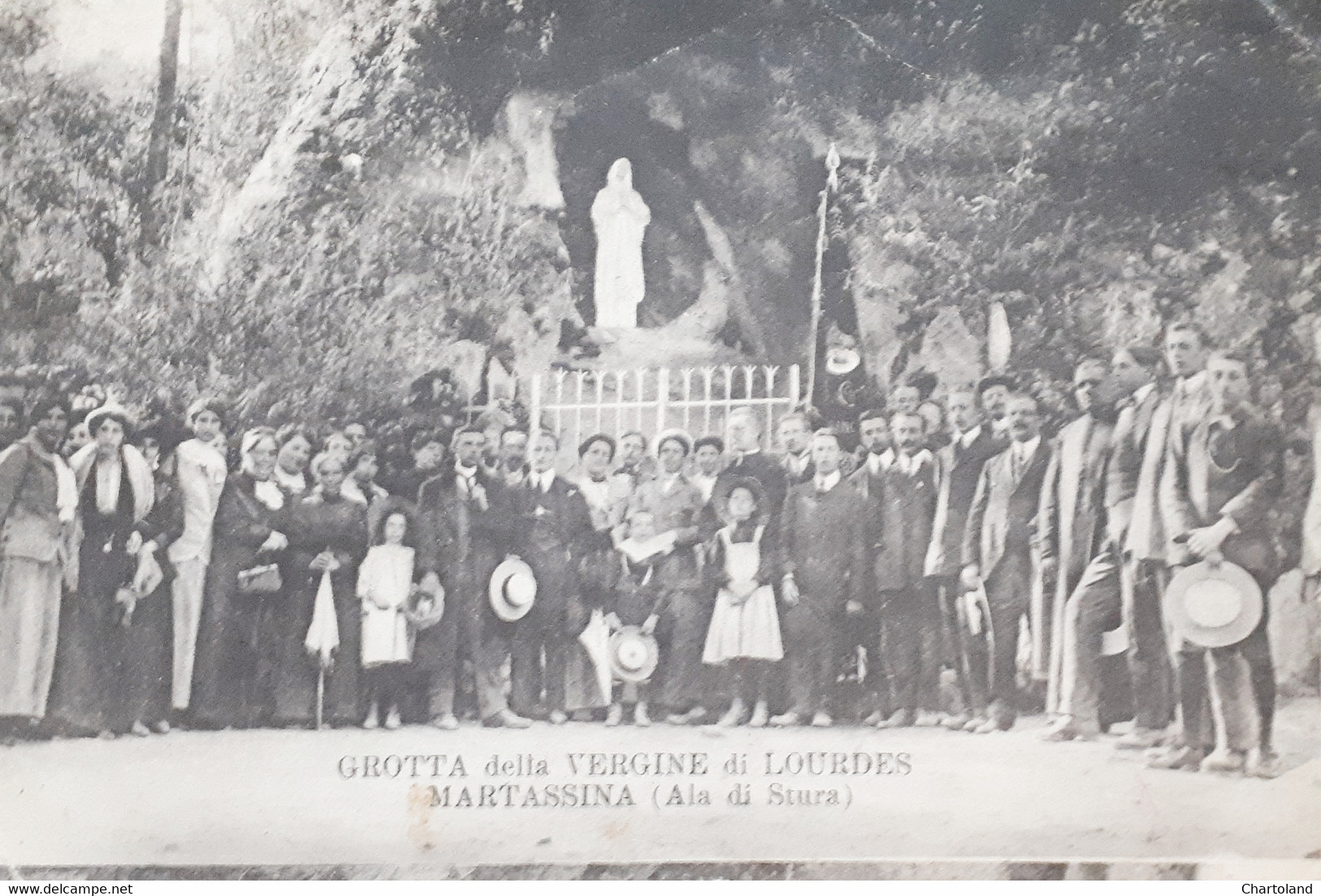 Cartolina - Grotta Della Vergine Di Lourdes Martassina ( Ala Di Stura ) 1900 Ca. - Otros & Sin Clasificación