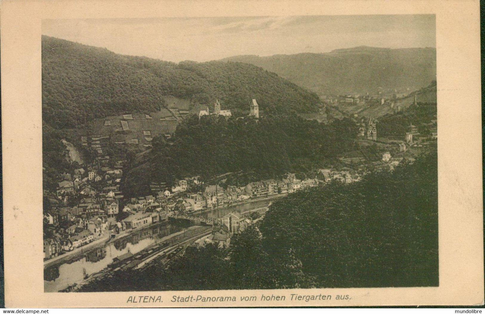 Alte Kleinformatkarte ALTENA, Stadt-Panorama, Gelaufen 1918 Als Feldpost - Altena