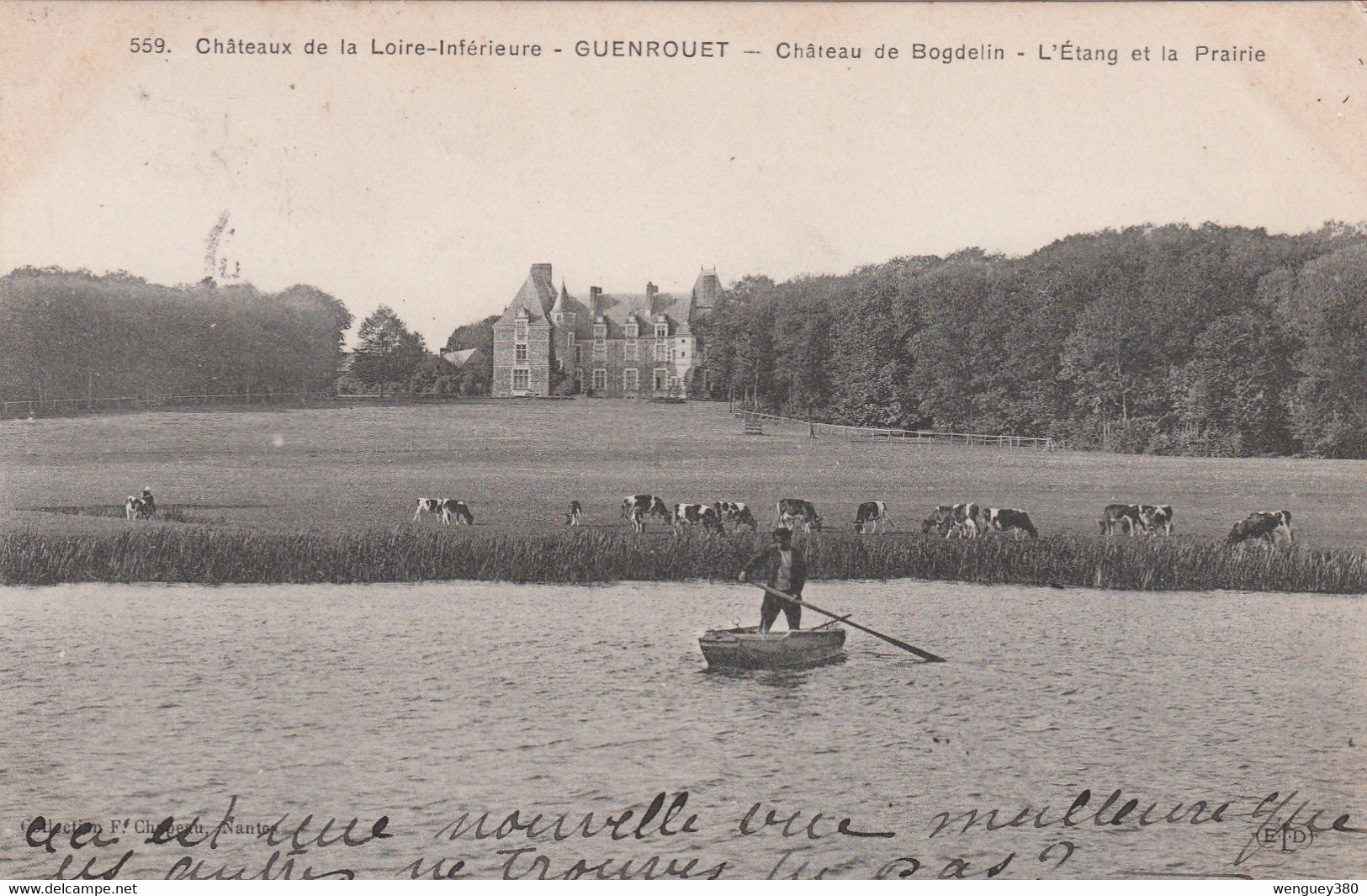 44 GUENROUET.   Chateau De Bogdelin - L'Etang Et La Prairie    TB  PLAN  1908 - Guenrouet