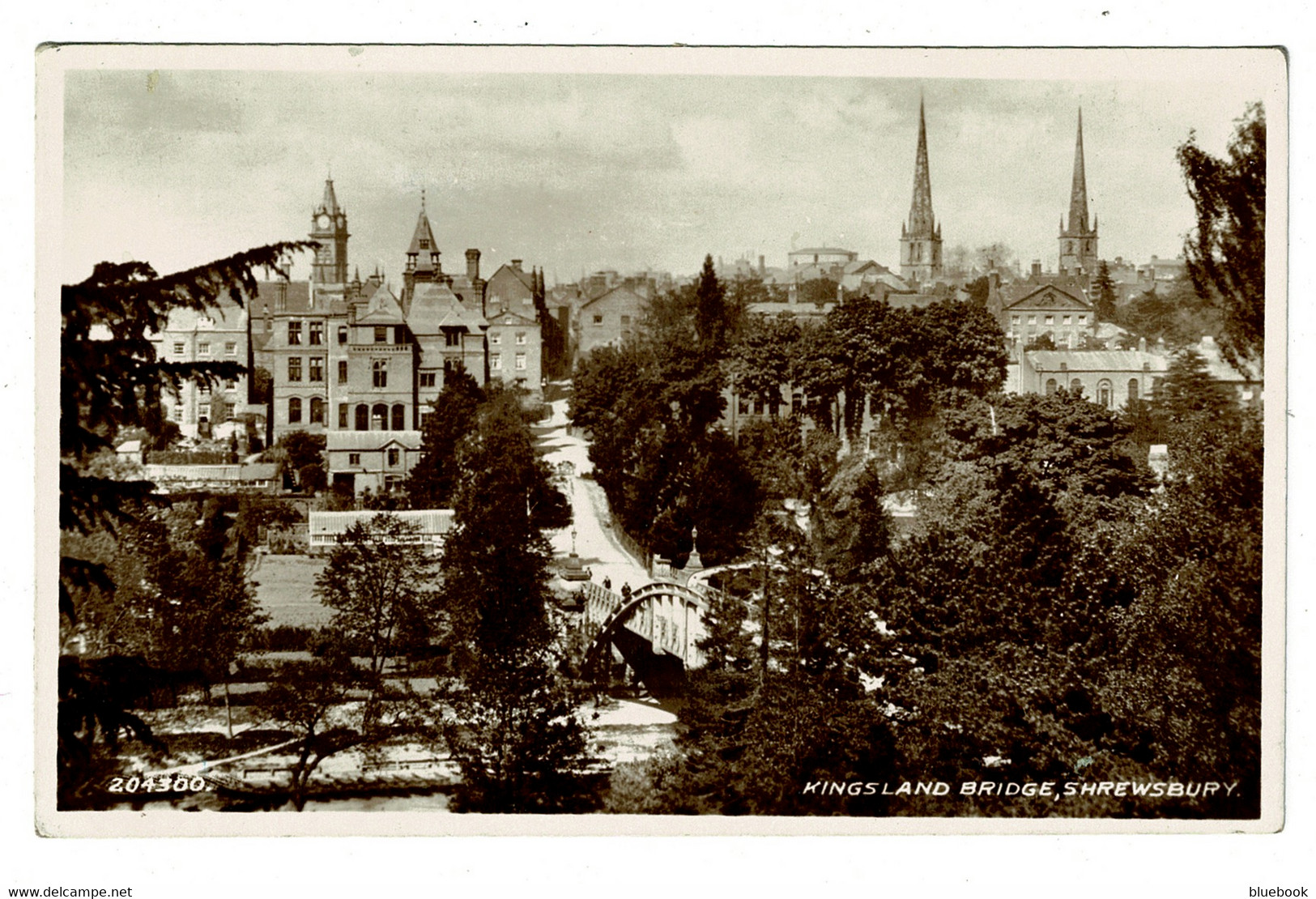 Ref 1405 - Real Photo Postcard - Kingsland Bridge Shrewsbury - Shropshire Salop - Shropshire