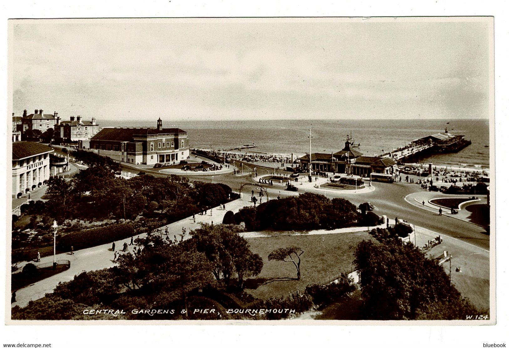 Ref 1405 - 1939 Real Photo Postcard - Central Gardens & Pier Bournemouth - Hampshire Dorset - Bournemouth (avant 1972)