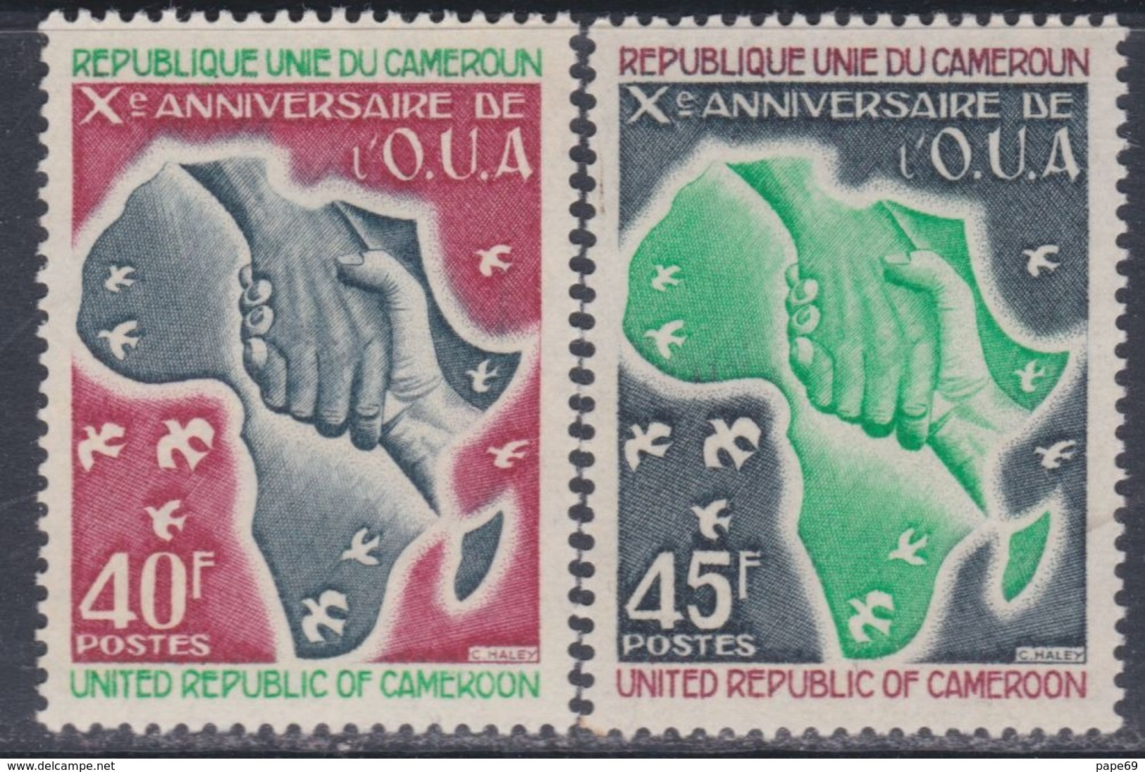 Cameroun  N°  562 / 63 XX   10 ème Anniversaire De L' O. U. A. Les 2  Valeurs  Sans Charnière TB - Kamerun (1960-...)