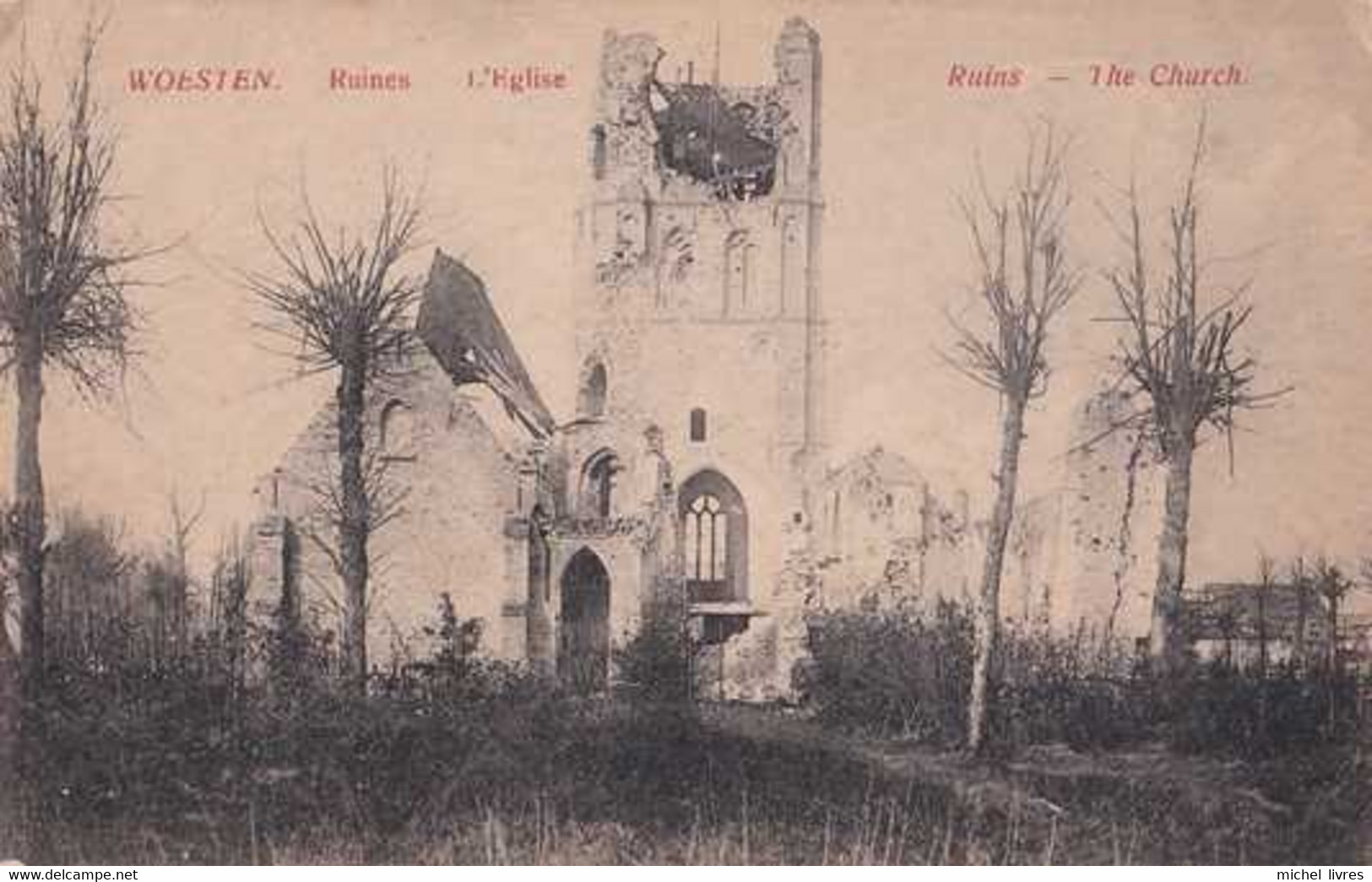 Woesten - Vleteren - Ruines - L'Eglise - Pas Circulé - BE - Vleteren