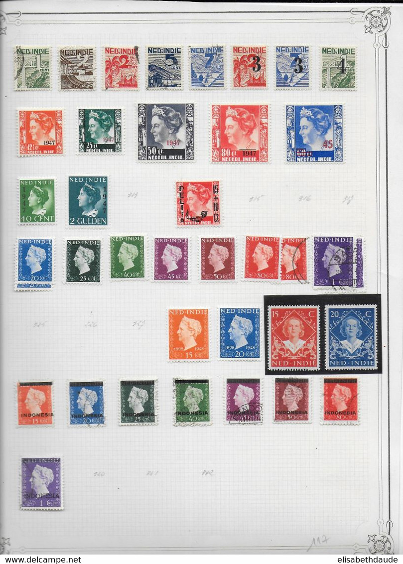 INDES NEERLANDAISES - 1941/1948 - COLLECTION BELLE QUALITE Sur 3 PAGES * MLH / OBLITERES - COTE YVERT = 140 EUR. - Niederländisch-Indien