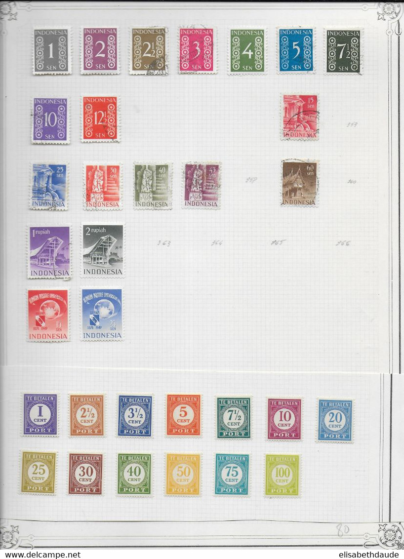 INDES NEERLANDAISES - 1941/1948 - COLLECTION BELLE QUALITE Sur 3 PAGES * MLH / OBLITERES - COTE YVERT = 140 EUR. - Indes Néerlandaises