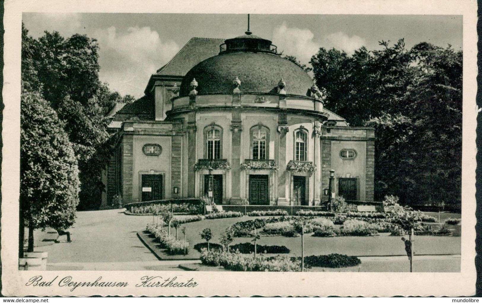 Alte Kleinformatkarte BAD OEYNHAUSEN - Kurtheater, Gelaufen 1937 - Bad Oeynhausen
