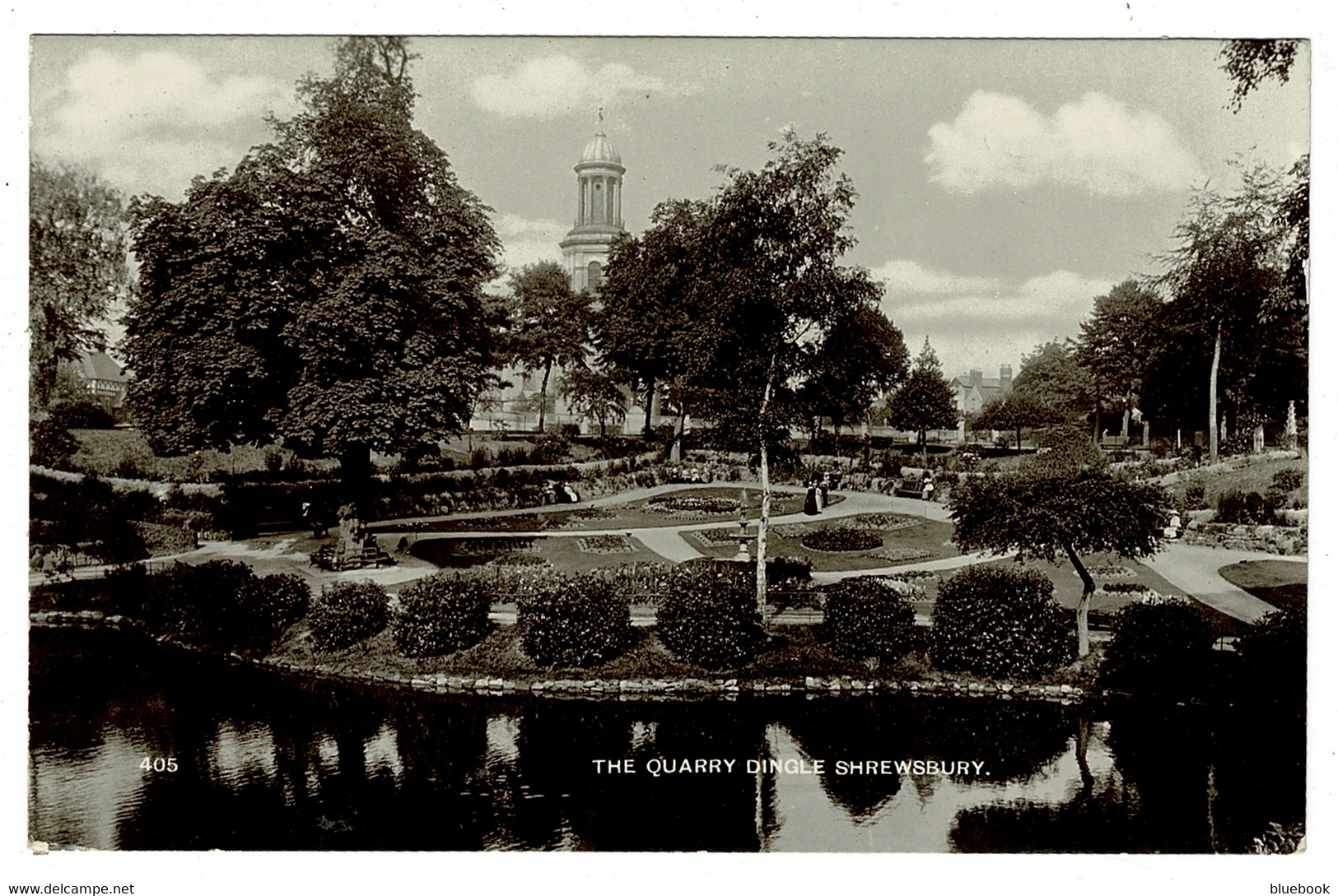 Ref 1406 - 1914 Postcard - The Quarry Dingle - Shrewsbury Shropshire Salop - Shropshire