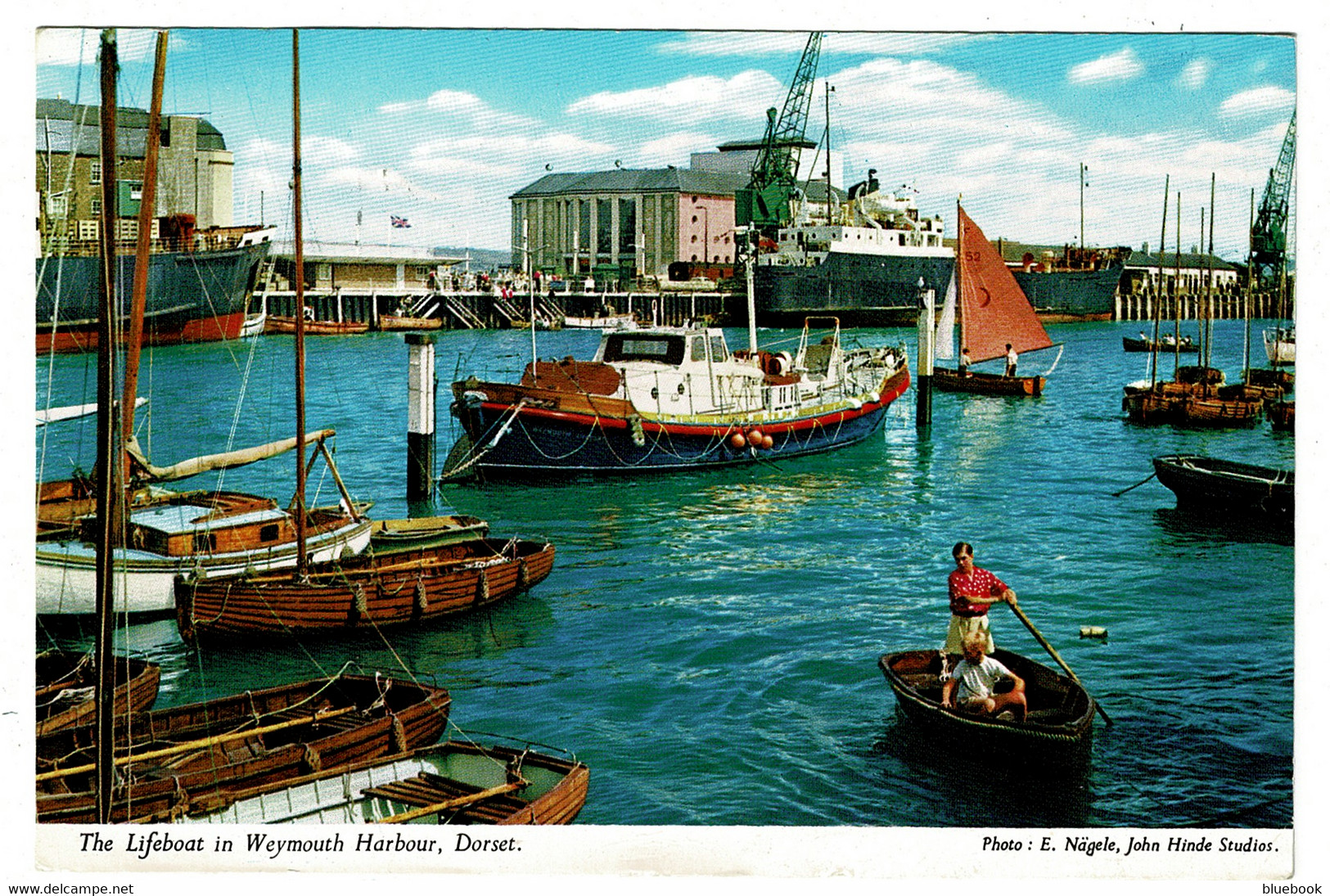 Ref 1406 - John Hinde Postcard - The Lifeboat In Weymouth Harbour Dorset - Swanage Slogan - Weymouth