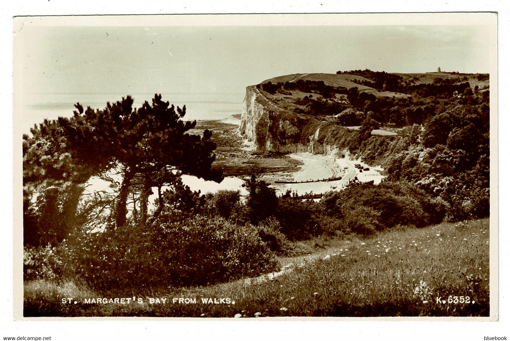 Ref 1406 - 1957 Real Photo Postcard - St Margaret's Bay From Walks - Dover Kent - Dover