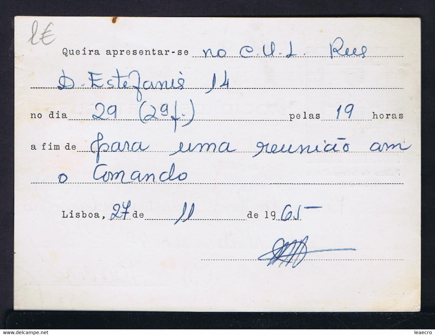 MOCIDADE PORTUGUESA Ministerial Official S.R. Publicitary Postcard 1965 Portugal - Scarce Militaria Politic Gc5145 - Briefe U. Dokumente
