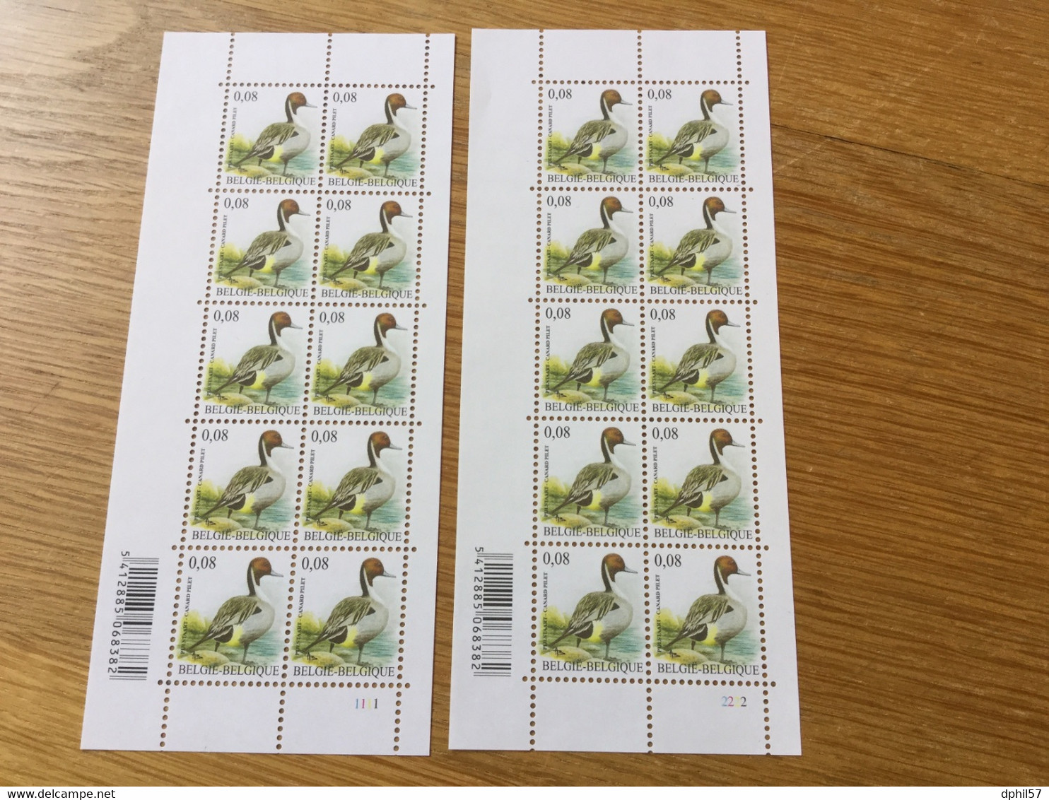 Belgique N°4091 (oiseau De Buzin) Neufs En Feuilles De 10 Planche 1 Et 2 - Unused Stamps