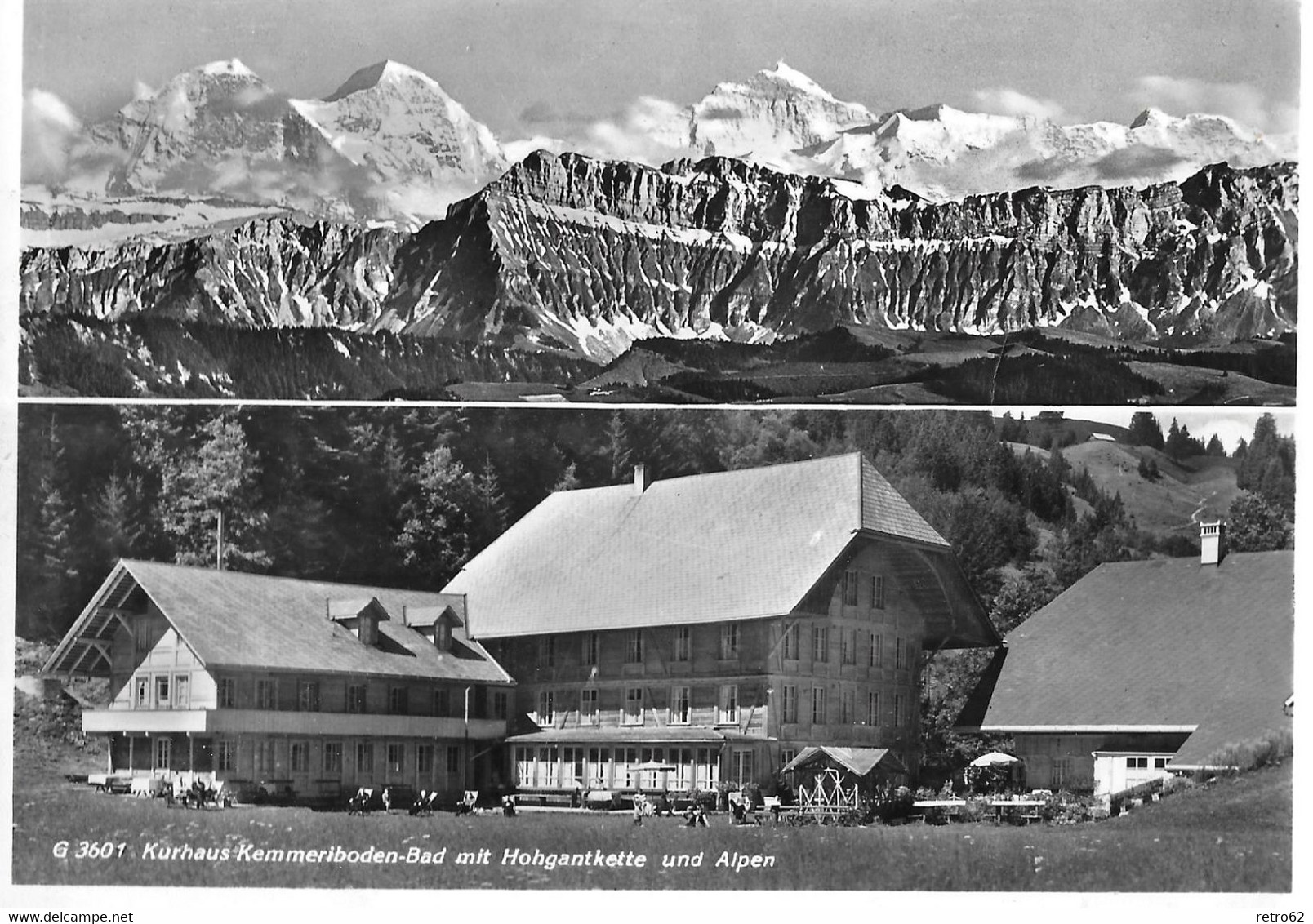 SCHANGNAU → Kurhaus Kemmeriboden-Bad Mit Hohgantkette, Fotokarte Ca.1950 - Schangnau