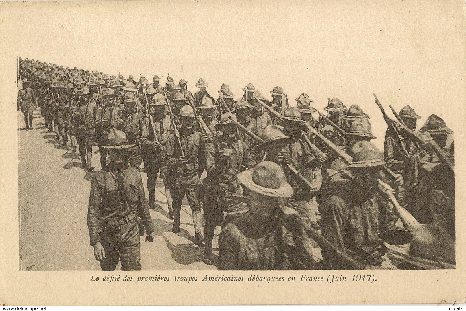 WORLD WAR ONE USA AMERICAN  FIRST TROOPS LEAVING FOR FRANCE   Used JUNE 1917 - War 1914-18