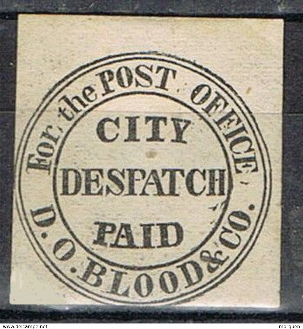 Stamp Post Office Local BLOOD'S An Co. City Dispatch PAID, United States * - Locals & Carriers